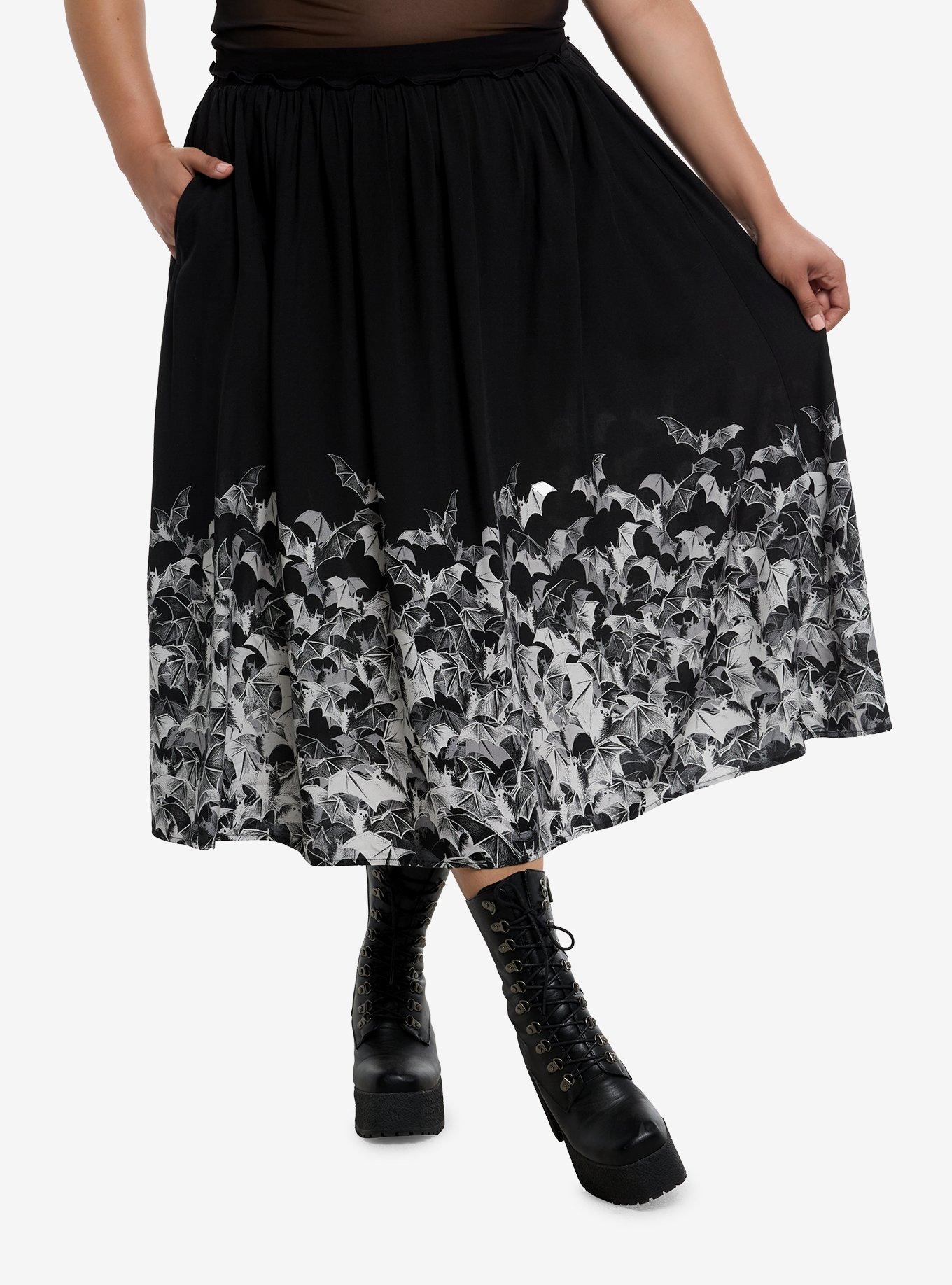 Cosmic Aura Bats Midi SKirt, , hi-res