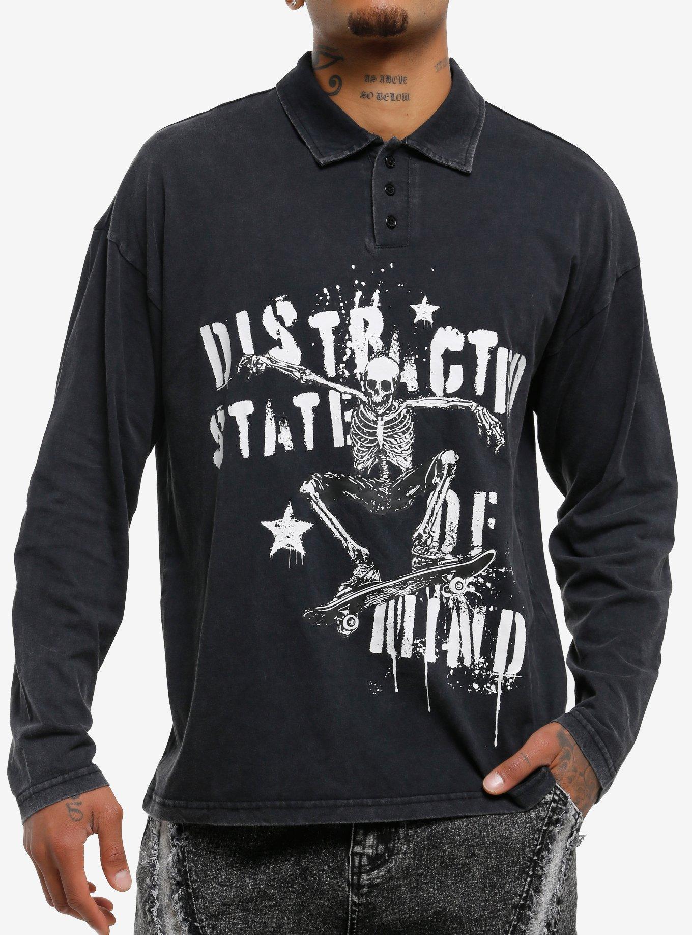 Skeleton Skater Long-Sleeve Polo Shirt, , hi-res