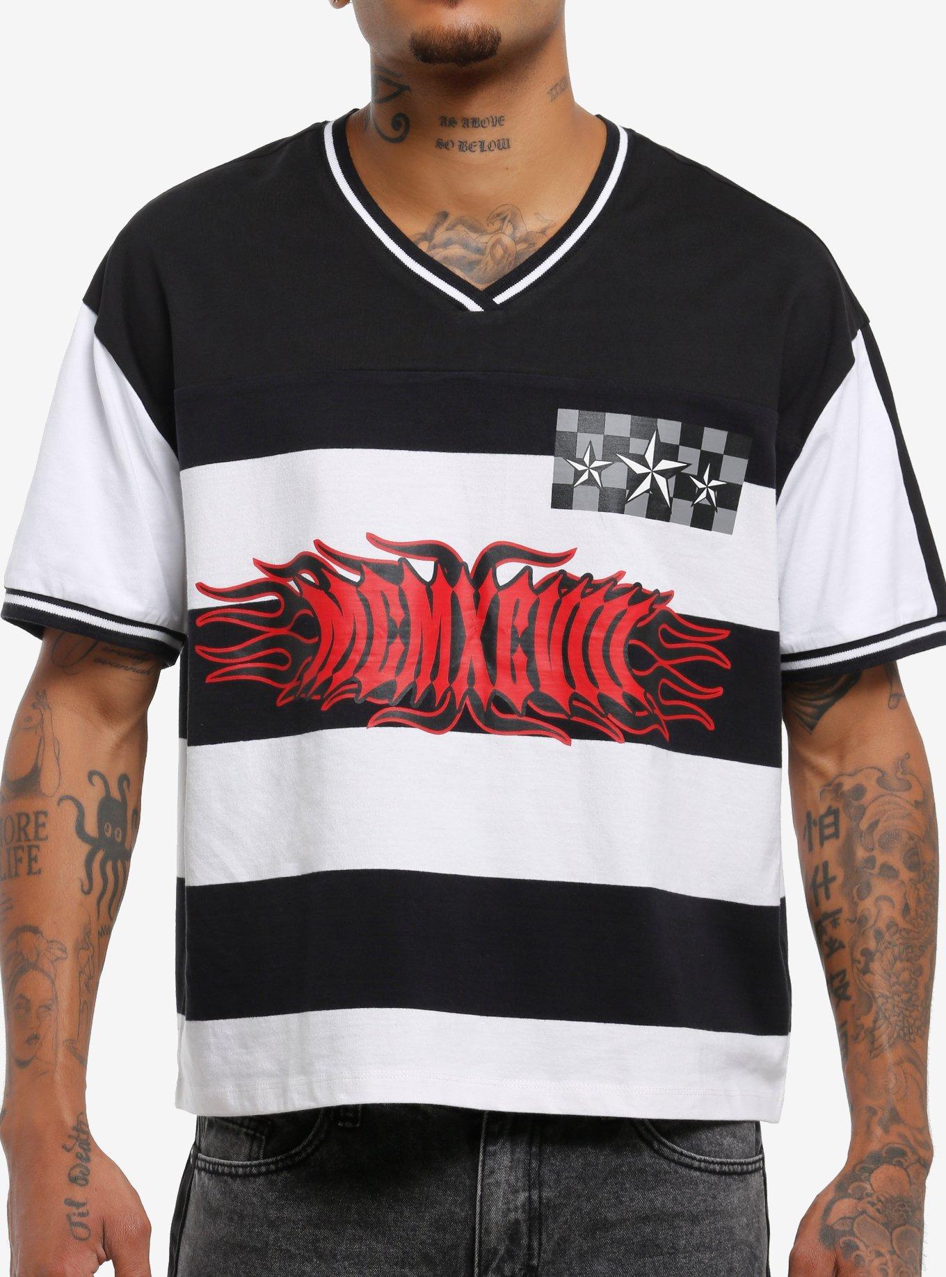 Black & White Stripe Star Crop T-Shirt, , hi-res
