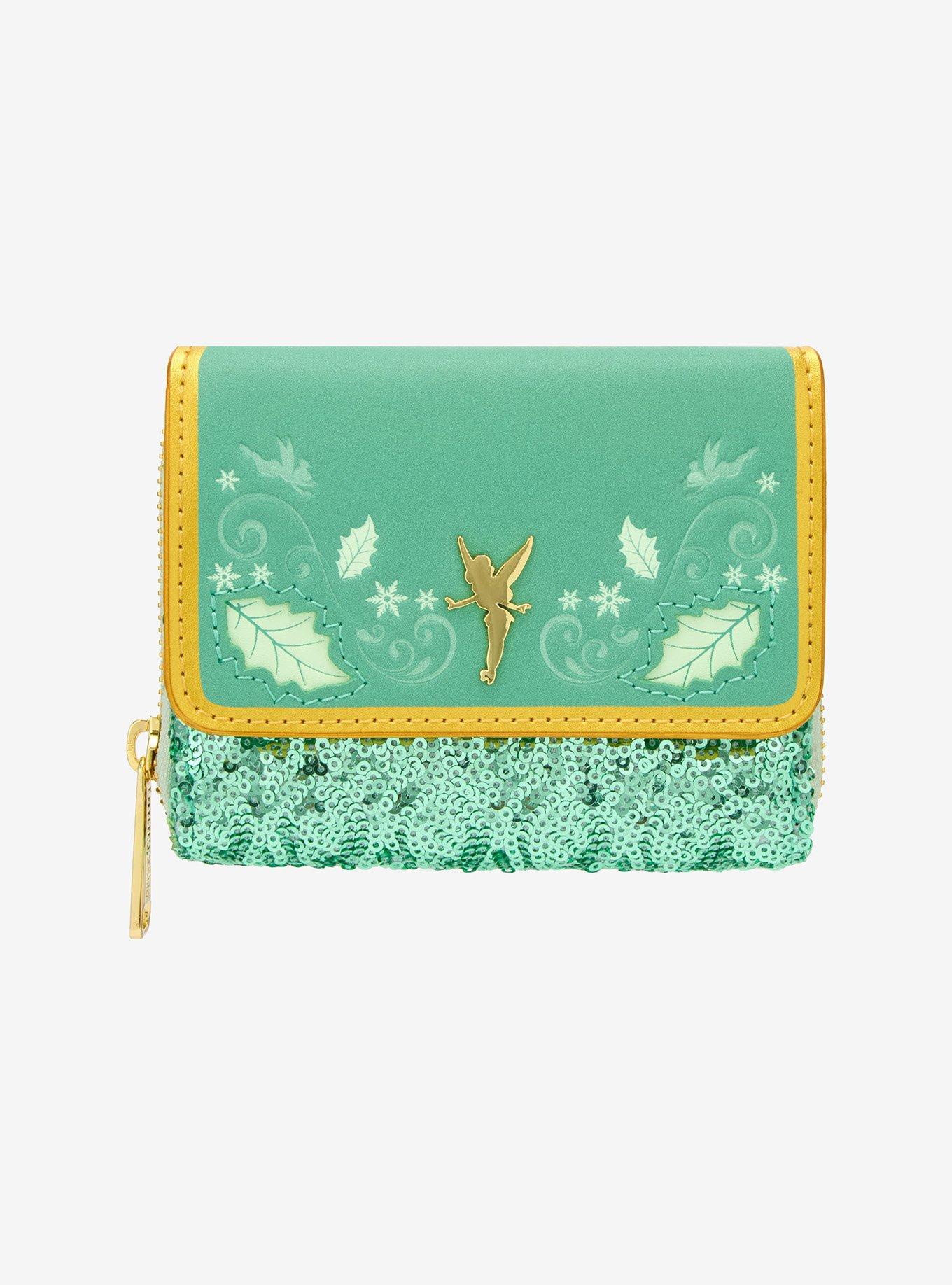 Loungefly Disney Tinker Bell Holiday Sequined Mini Zipper Wallet, , hi-res