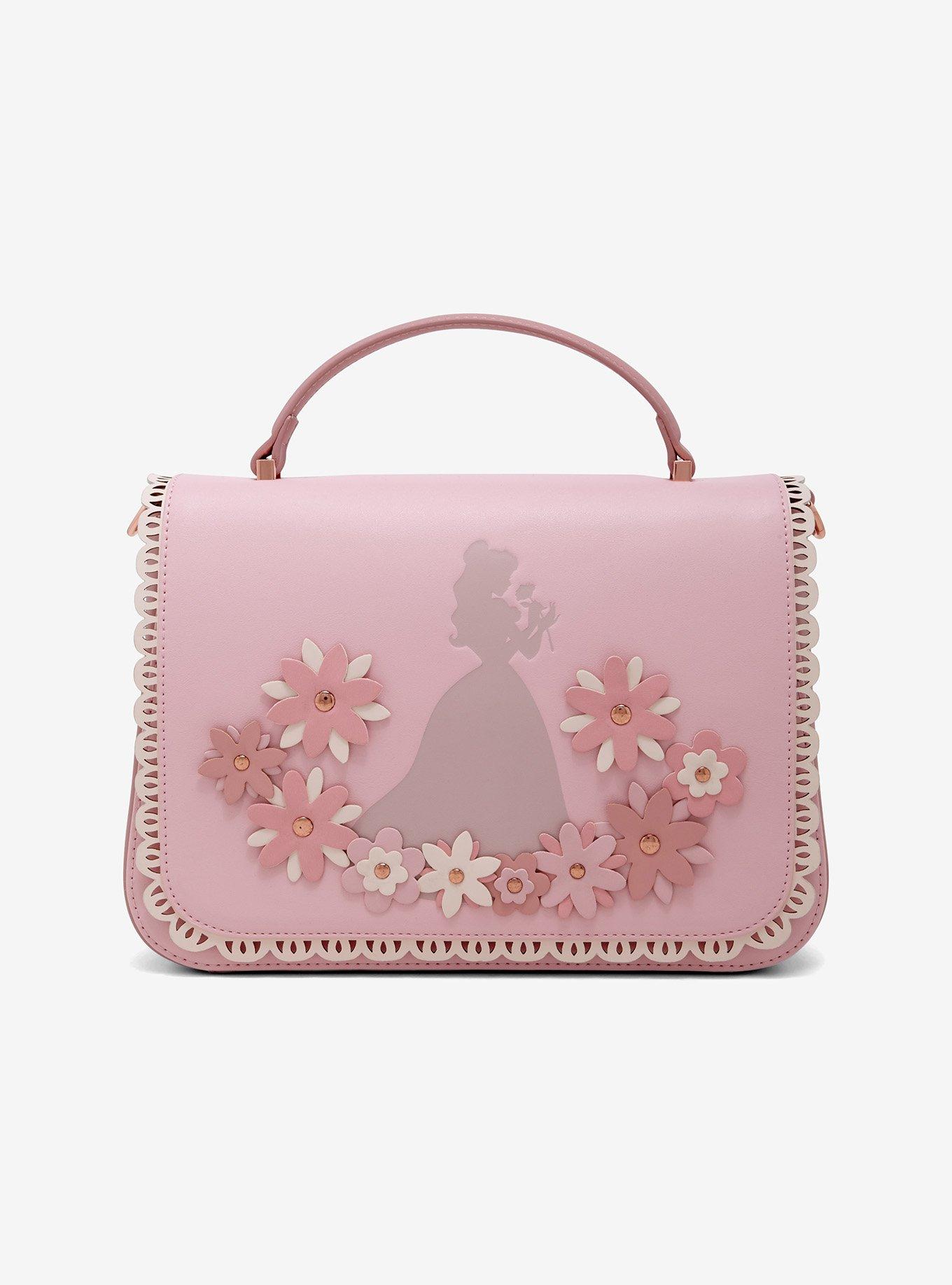 Loungefly Disney Princess Belle Pink Floral Crossbody Bag, , hi-res