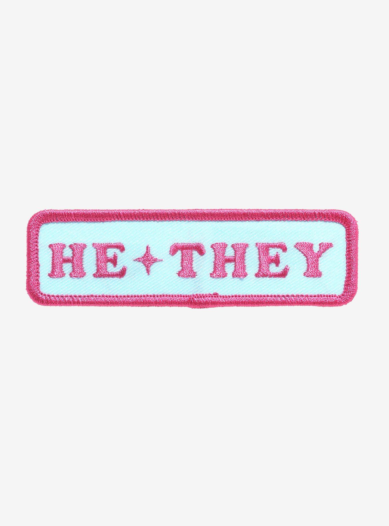 He/They Pronouns Patch, , hi-res