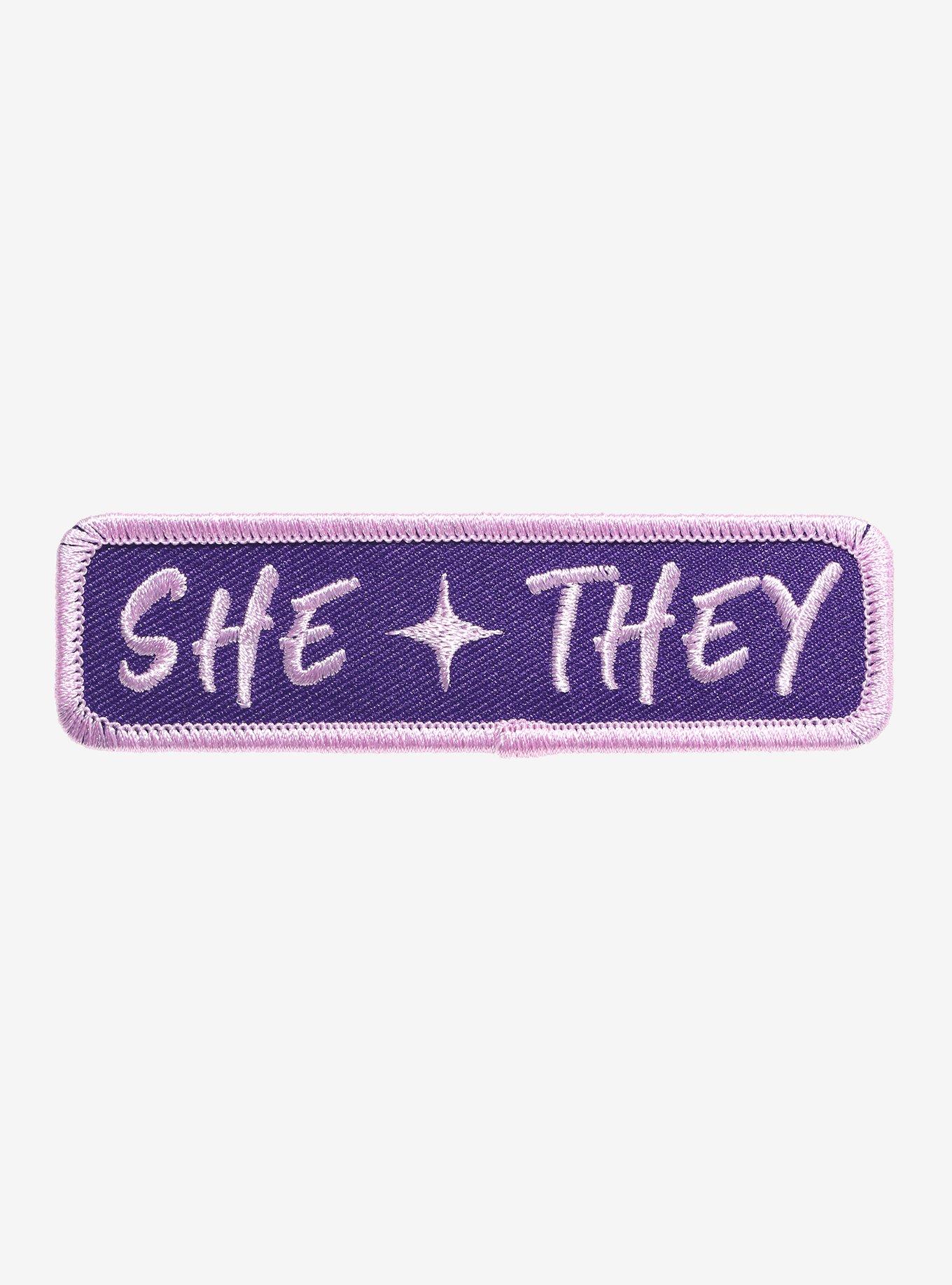 She/They Pronouns Patch, , hi-res