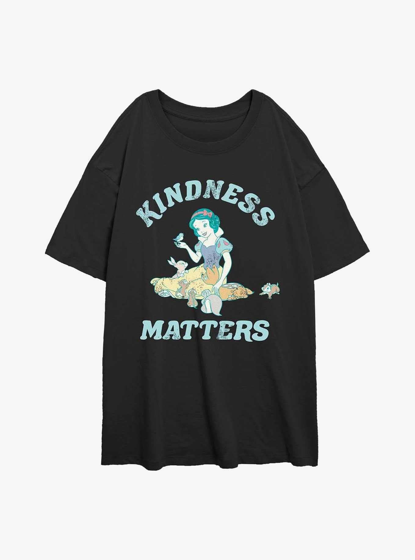 Disney Princesses Snow White Kindness Matters Girls Oversized T-Shirt, BLACK, hi-res