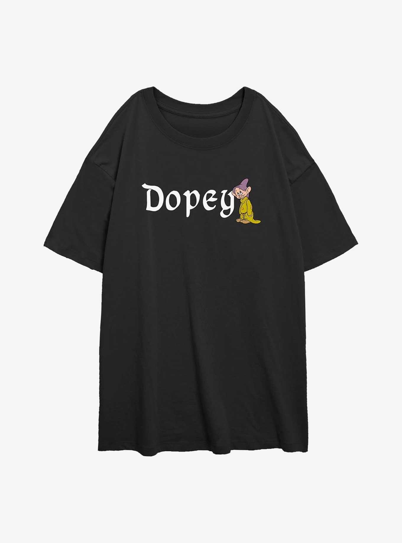 Disney Princesses Dopey Dwarf Girls Oversized T-Shirt, BLACK, hi-res