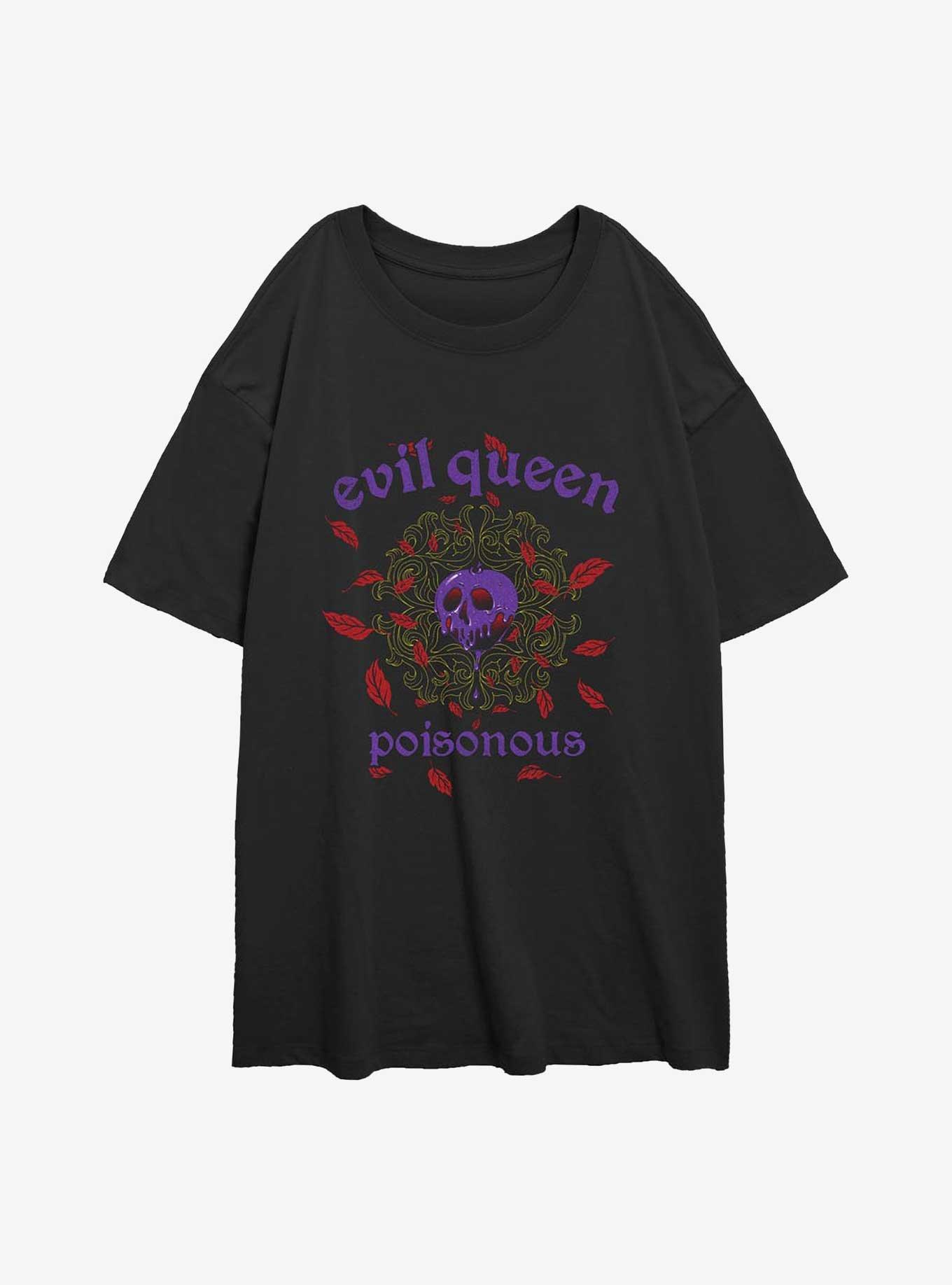 Disney Snow White and the Seven Dwarfs Poisonous Queen Girls Oversized T-Shirt, BLACK, hi-res