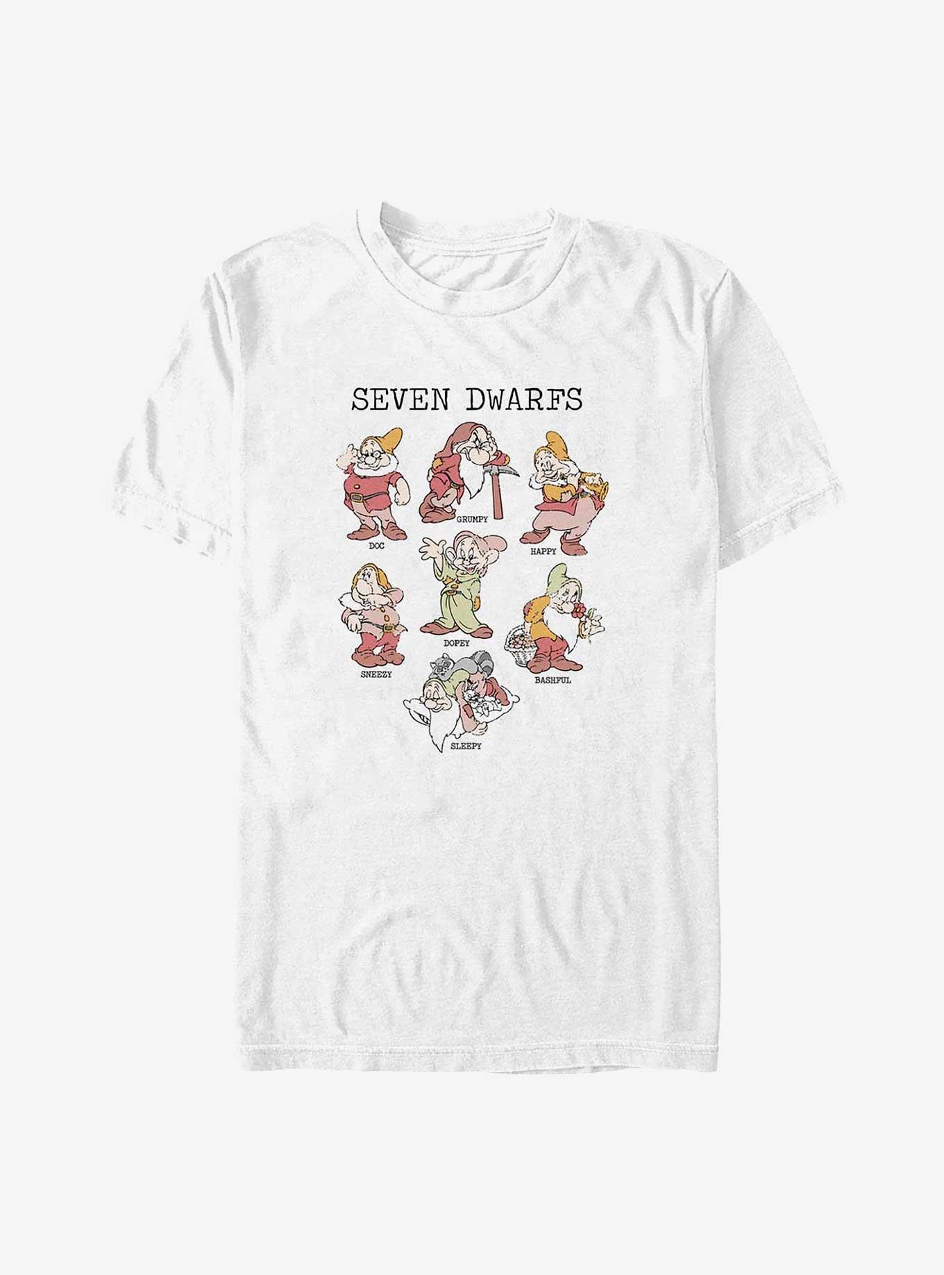 Disney Snow White and the Seven Dwarfs Grid T-Shirt, WHITE, hi-res