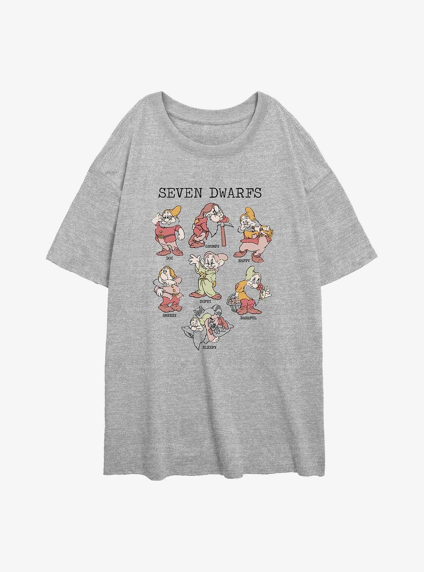 Disney Snow White and the Seven Dwarfs Grid Girls Oversized T-Shirt, , hi-res