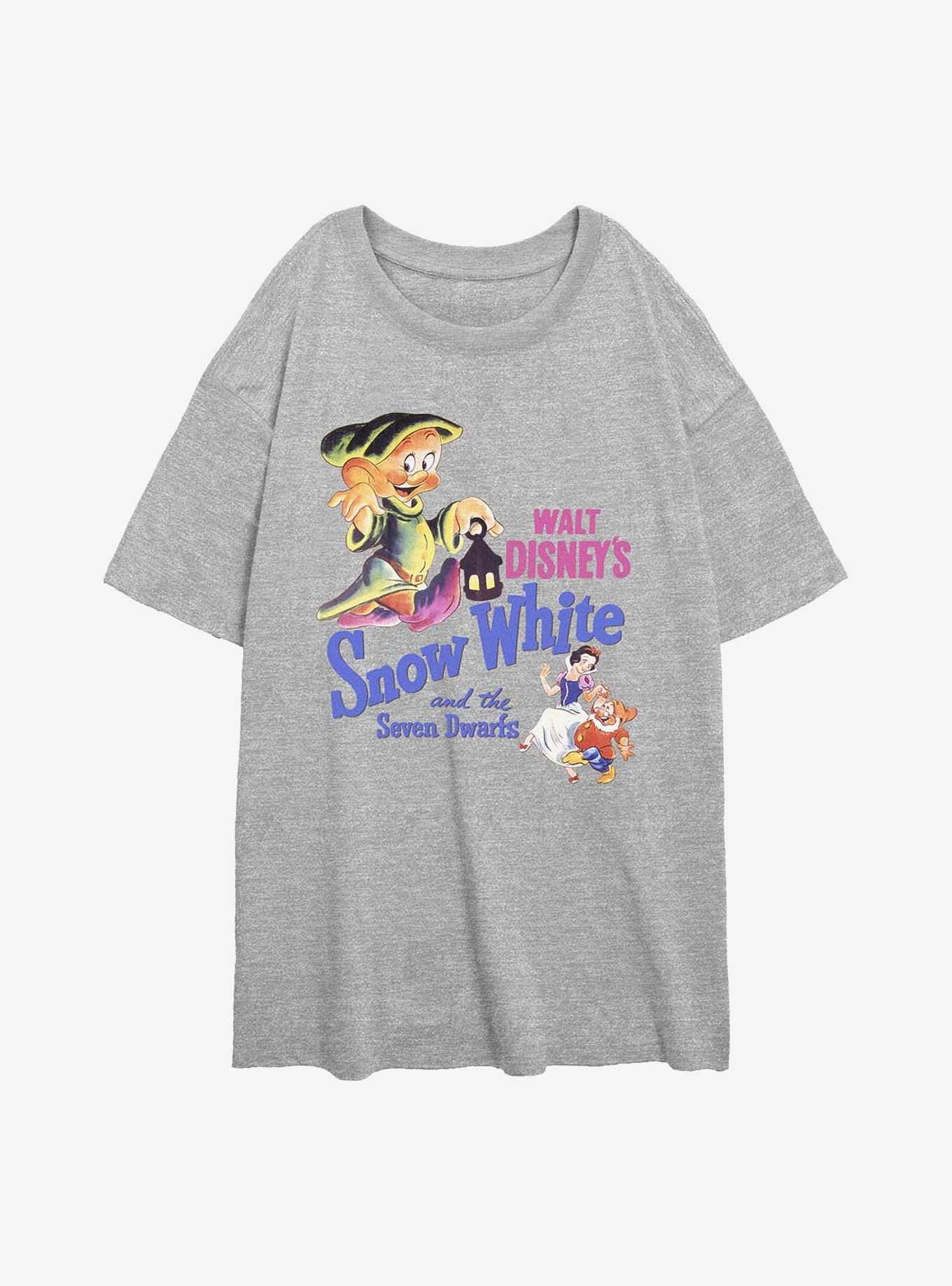 Disney Princesses Snow White Dwarf Time Girls Oversized T-Shirt, ATH HTR, hi-res