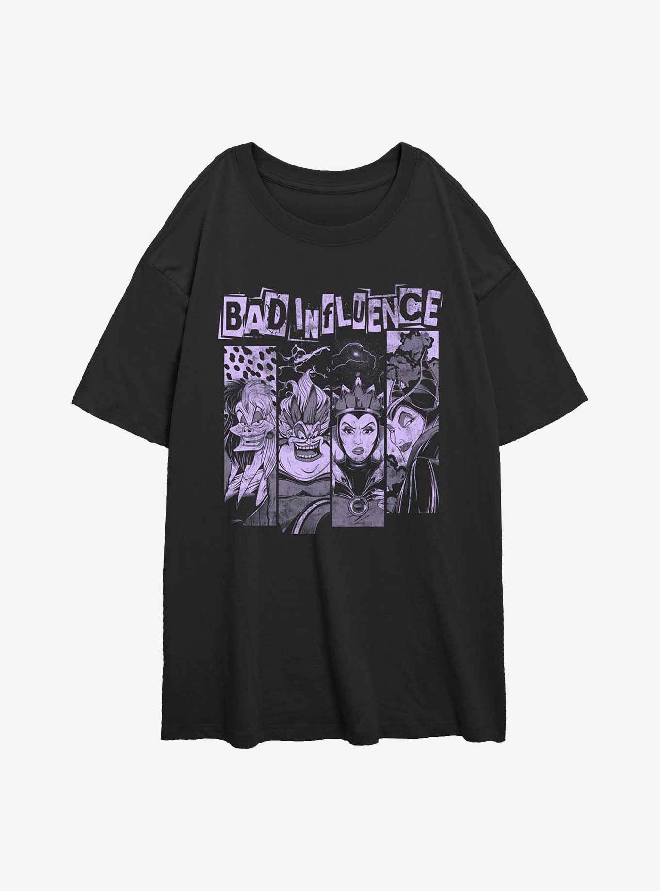 Disney Villains Bad Influence Girls Oversized T-Shirt, BLACK, hi-res