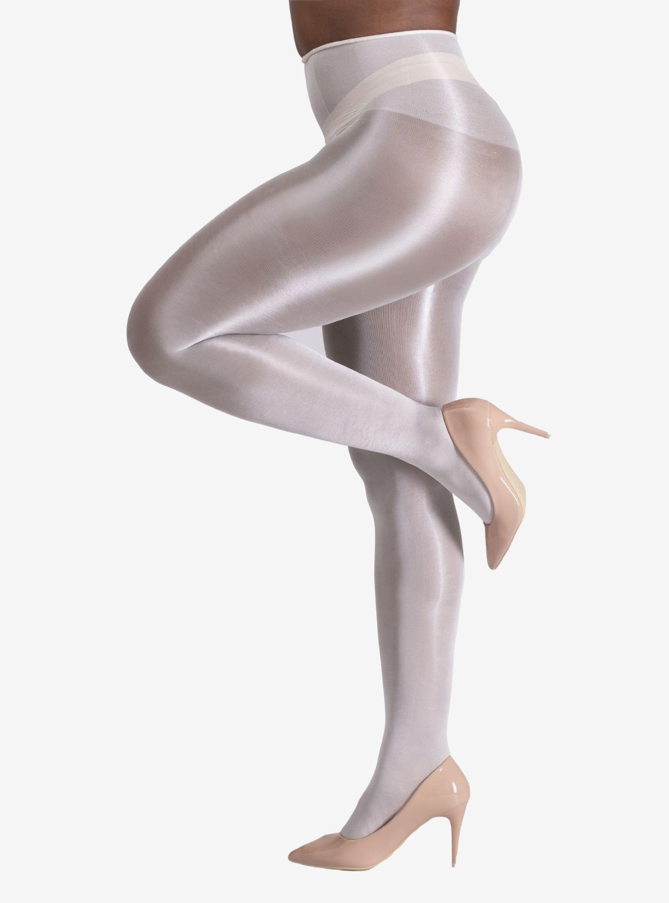 LECHERY White Lustrous Silky Shiny 20 Denier Tights, , hi-res