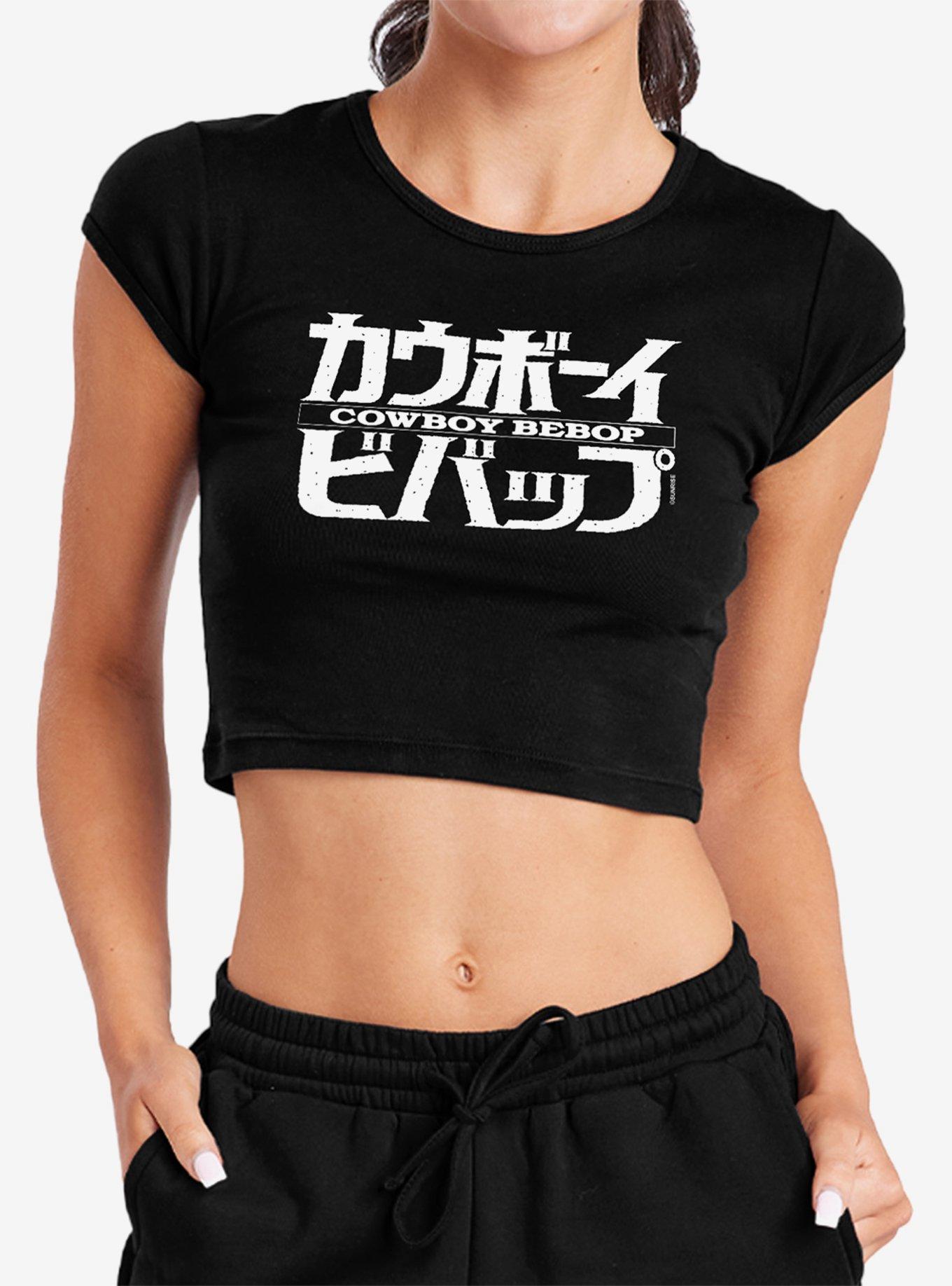 Cowboy Bebop Mono Logo Cap Sleeve Baby Rib Girls Crop Top, , hi-res