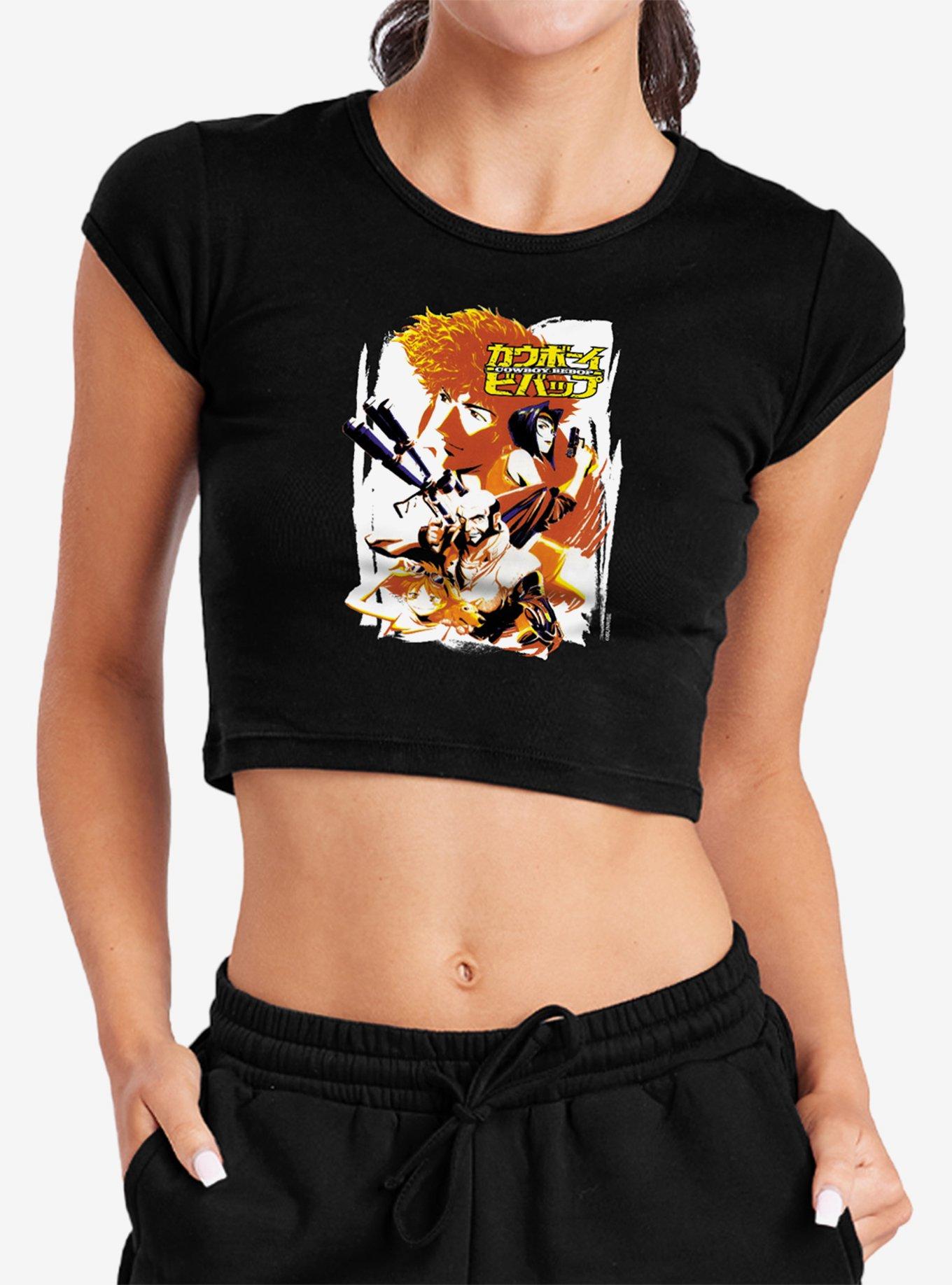 Cowboy Bebop Crew Bounty Hunting Cap Sleeve Baby Rib Girls Crop Top, , hi-res