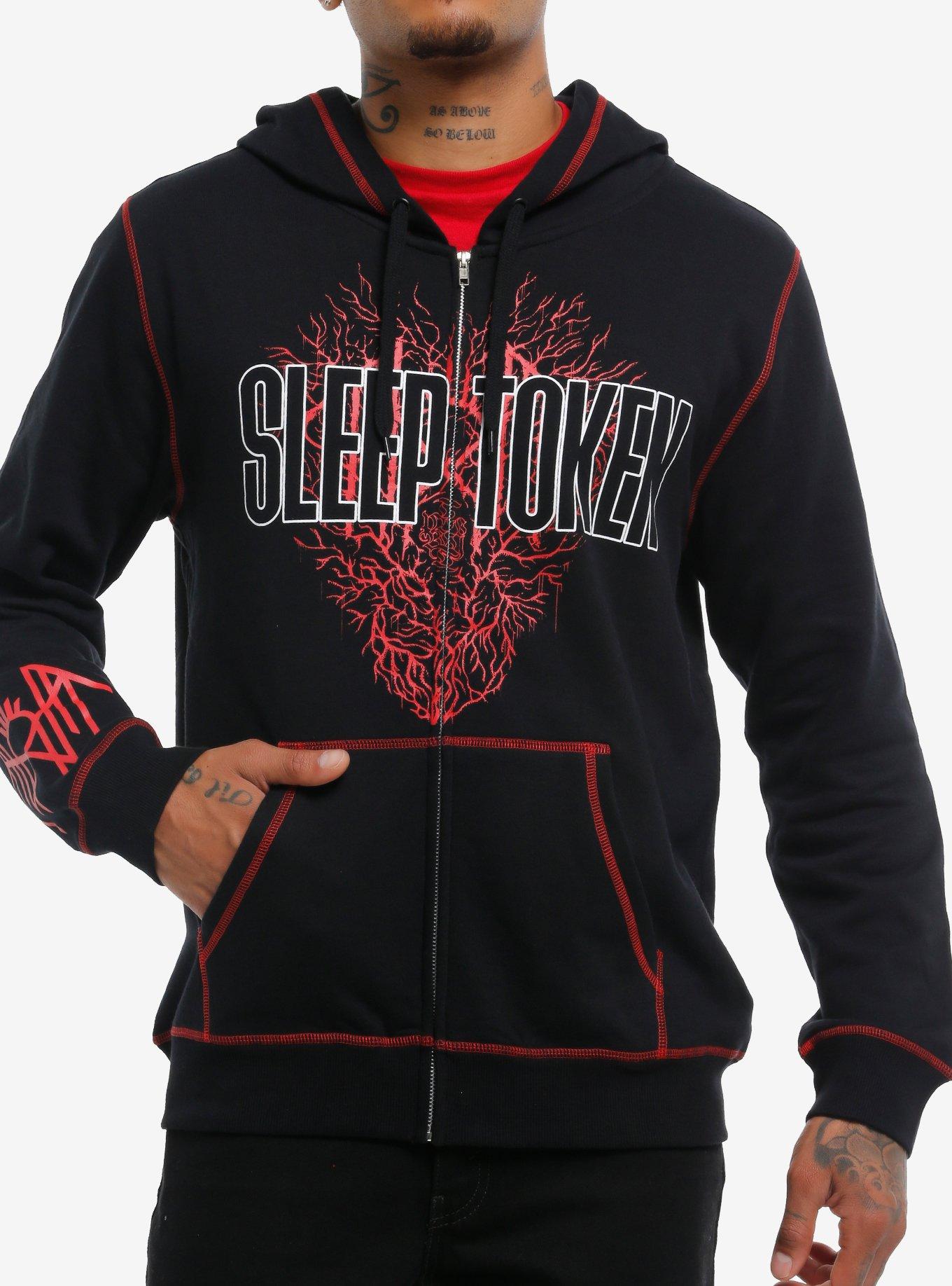 トップス theredthread contrast zip knit hoodie Sleep Token Contrast Stitch Hoodie | Hot Topic