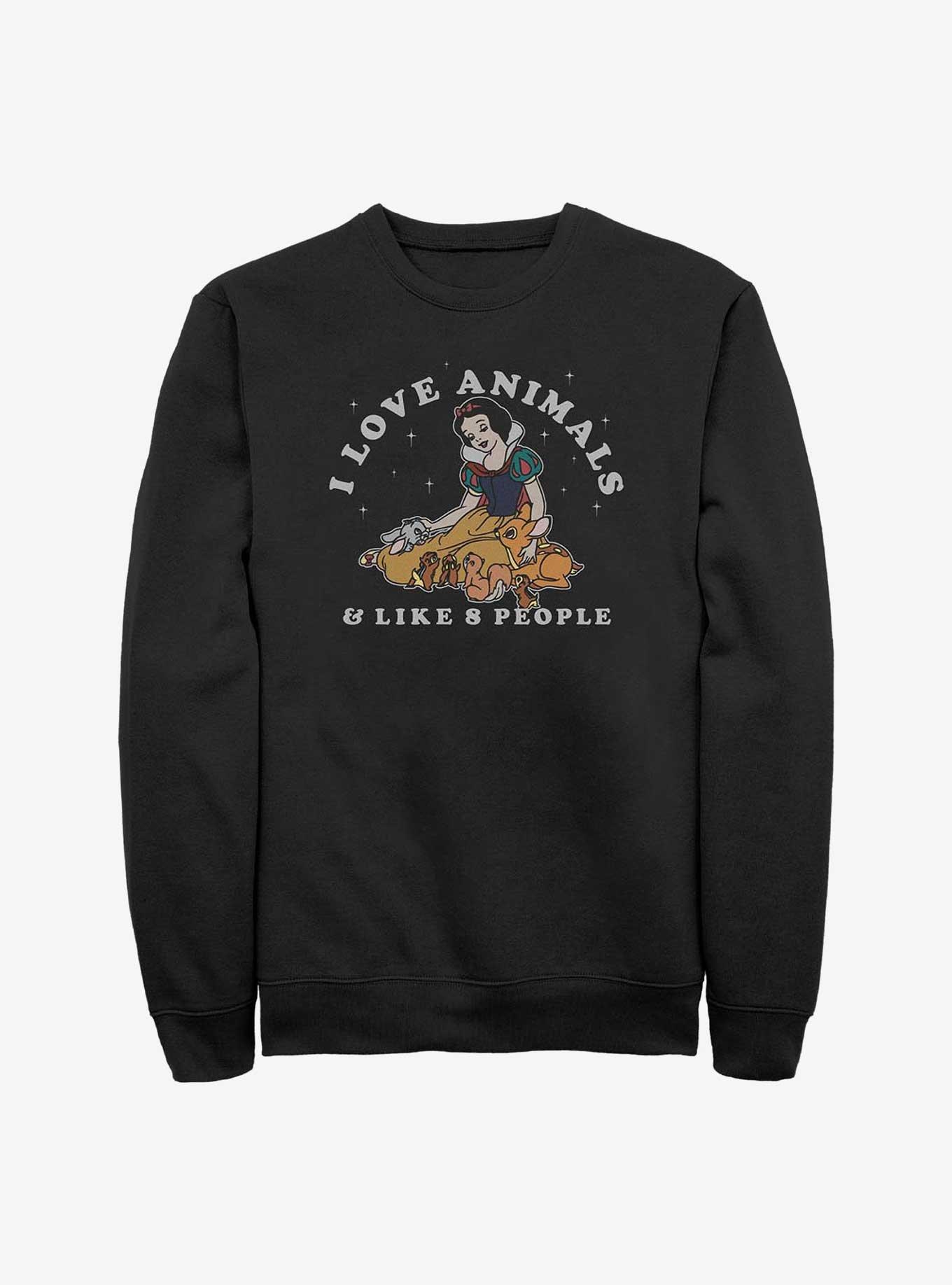 Disney Snow White and the Seven Dwarfs Animal Person Sweatshirt, BLACK, hi-res