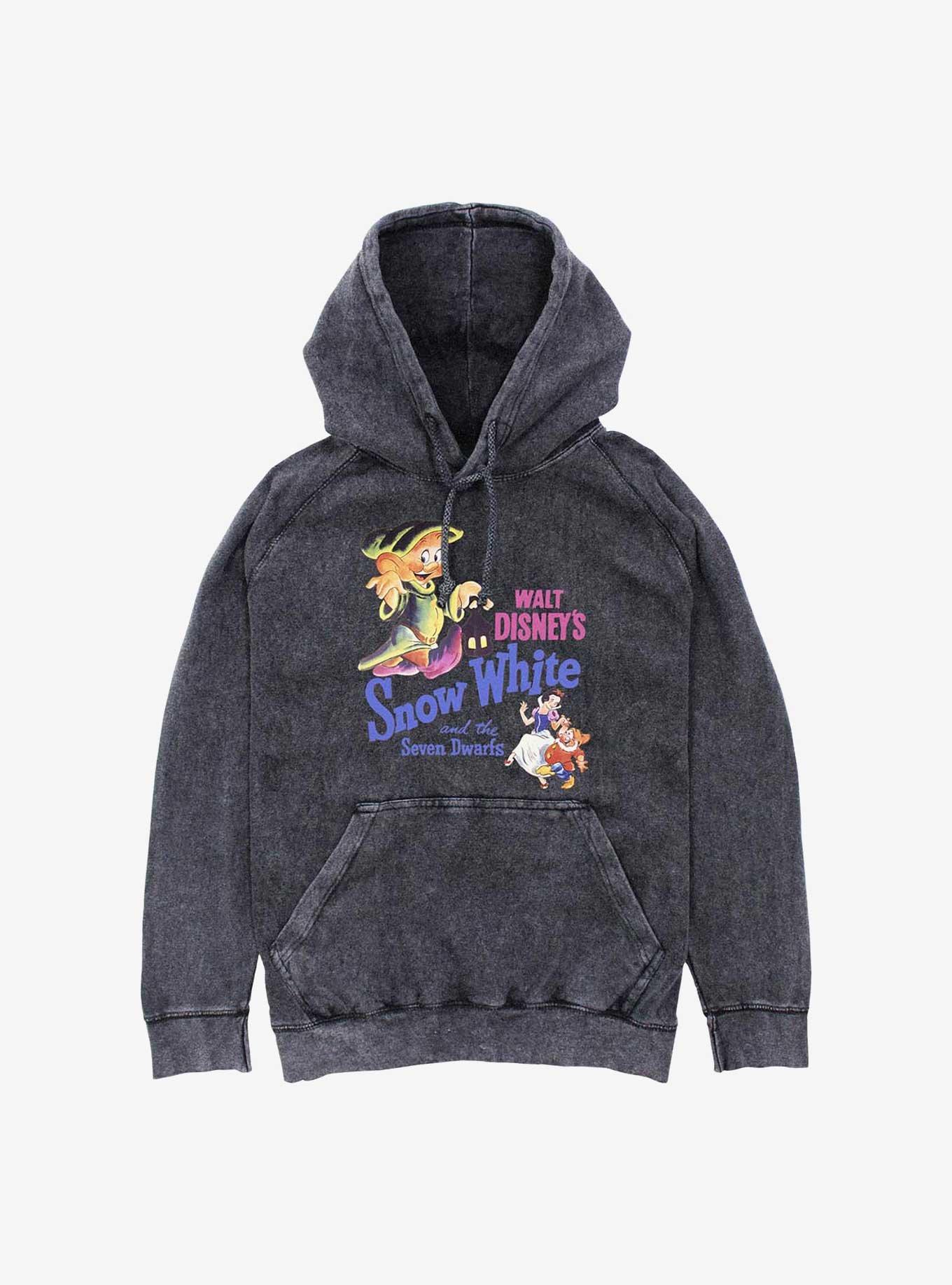 Disney Princesses Snow White Dwarf Time Mineral Wash Hoodie, BLACK, hi-res