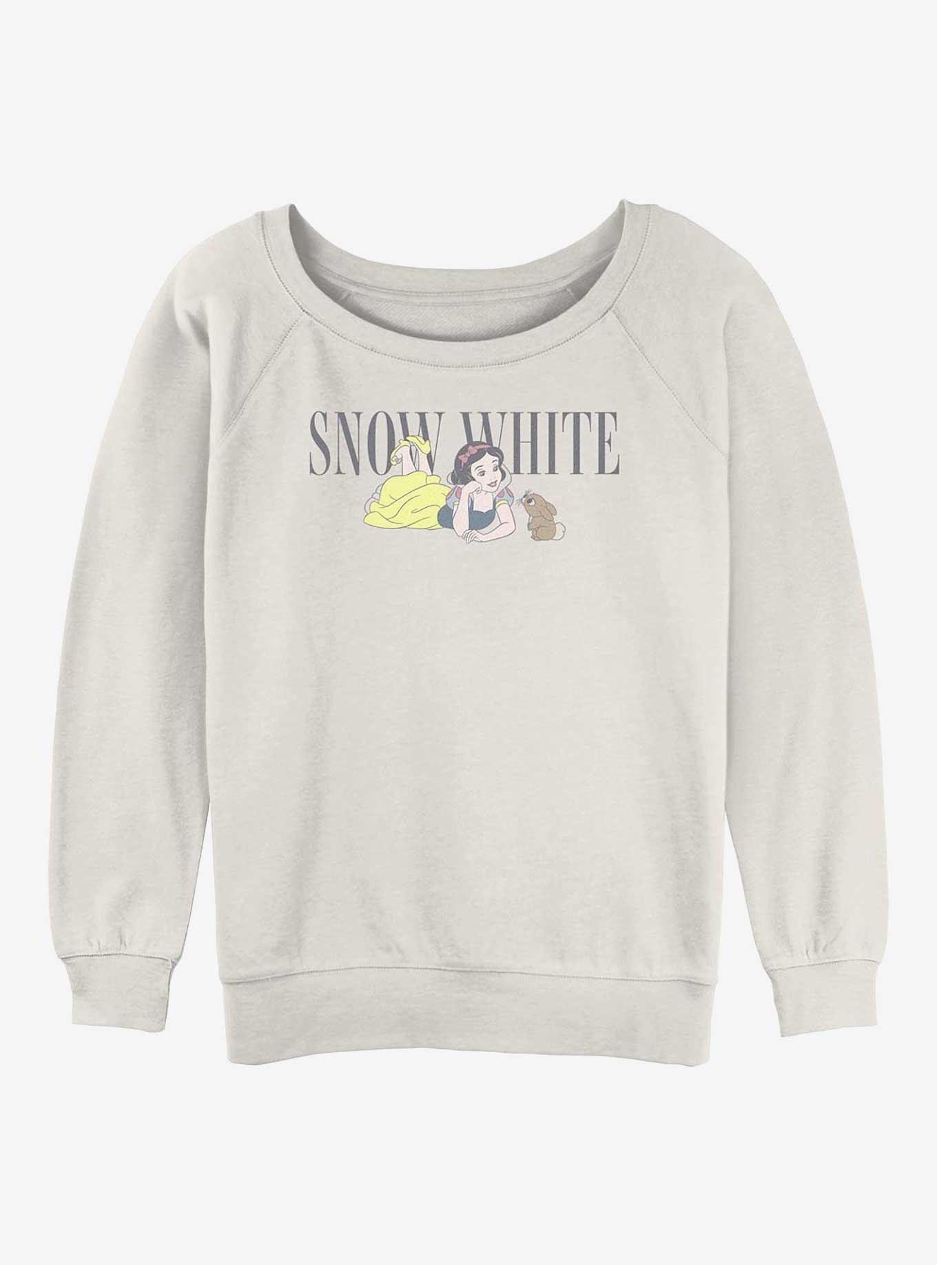 Disney Princesses Snow White Laying Down Pose Girls Slouchy Sweatshirt, EGRET, hi-res