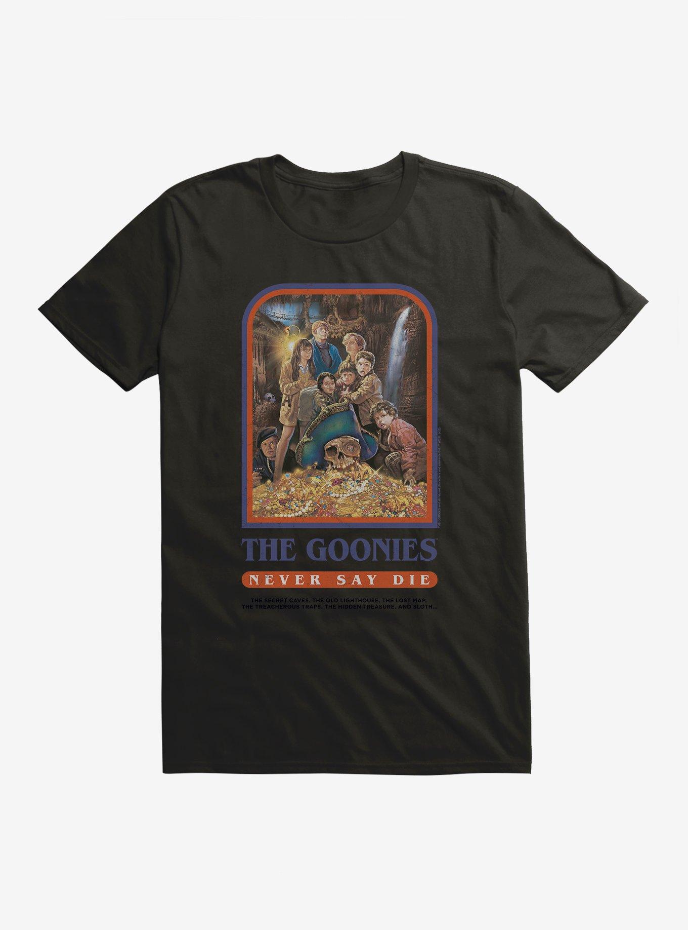 The Goonies Never Say Die Movie Poster T-Shirt, BLACK, hi-res