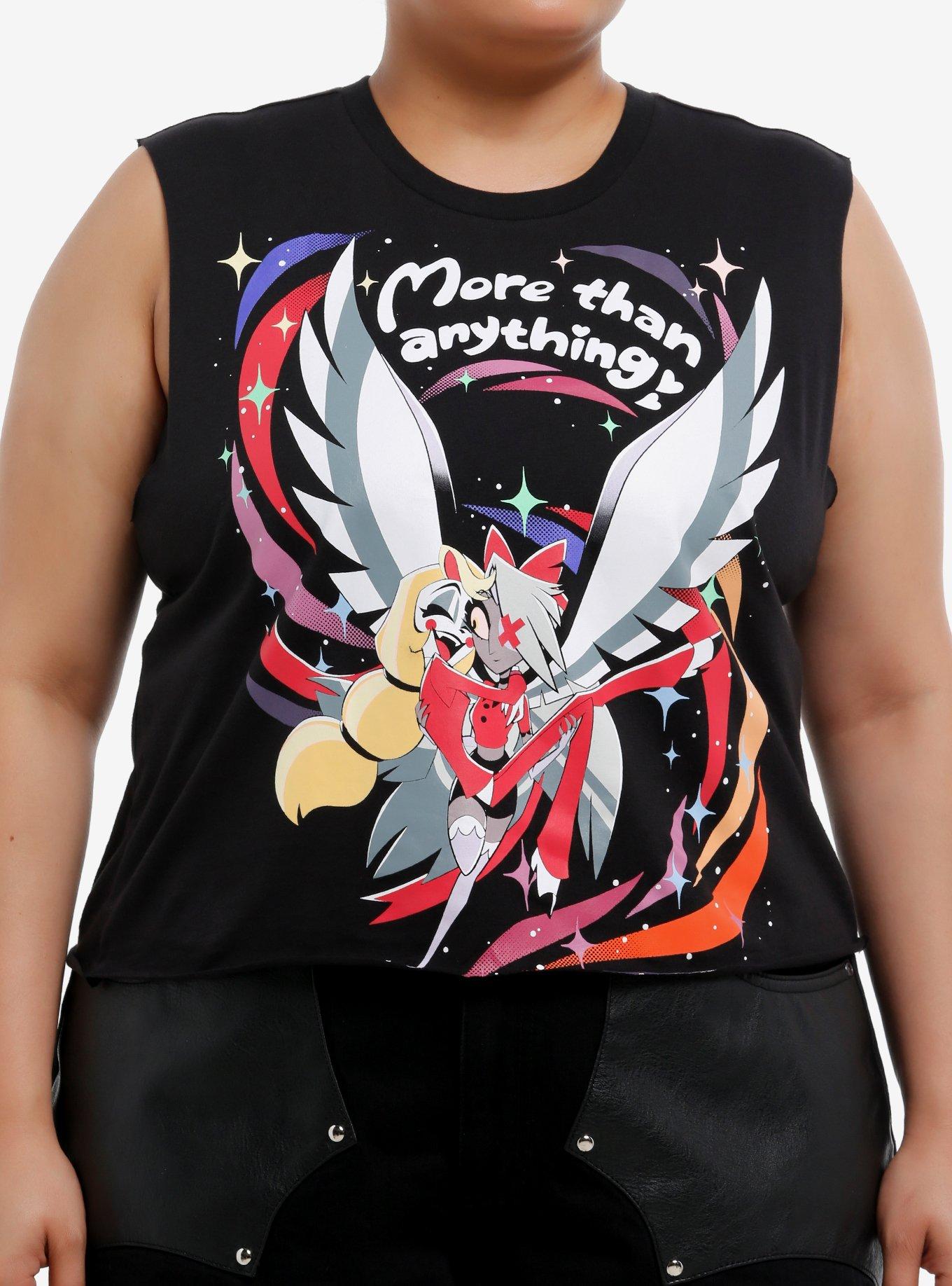 Hazbin Hotel Charlie & Vaggie More Than Anything Crop Muscle Tank Top Plus Size, , hi-res