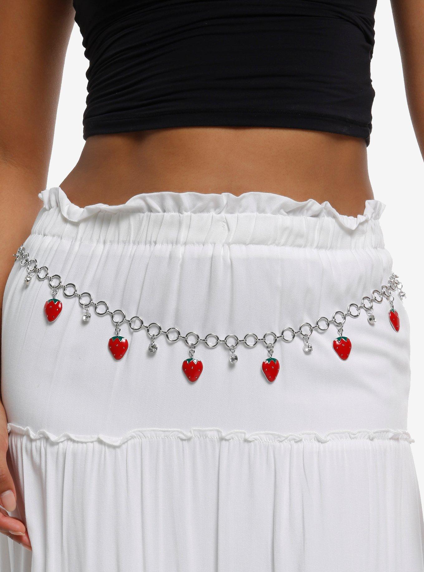 Strawberry Bling Chain Belt, , hi-res