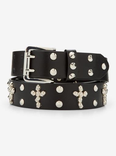 Black Skull Cross Stud Belt | Hot Topic