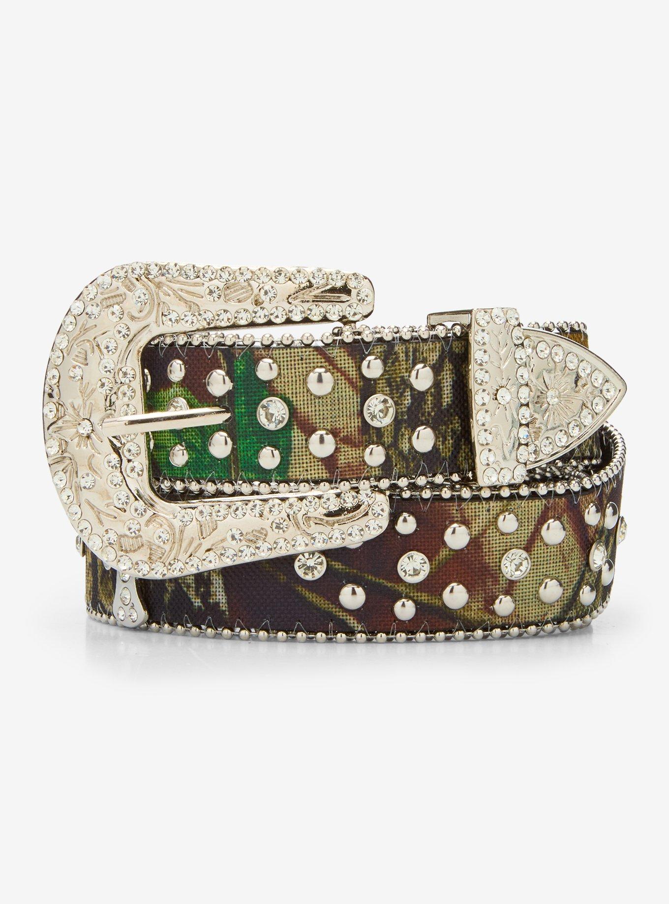 Tree Camouflage Bling Western Belt, , hi-res