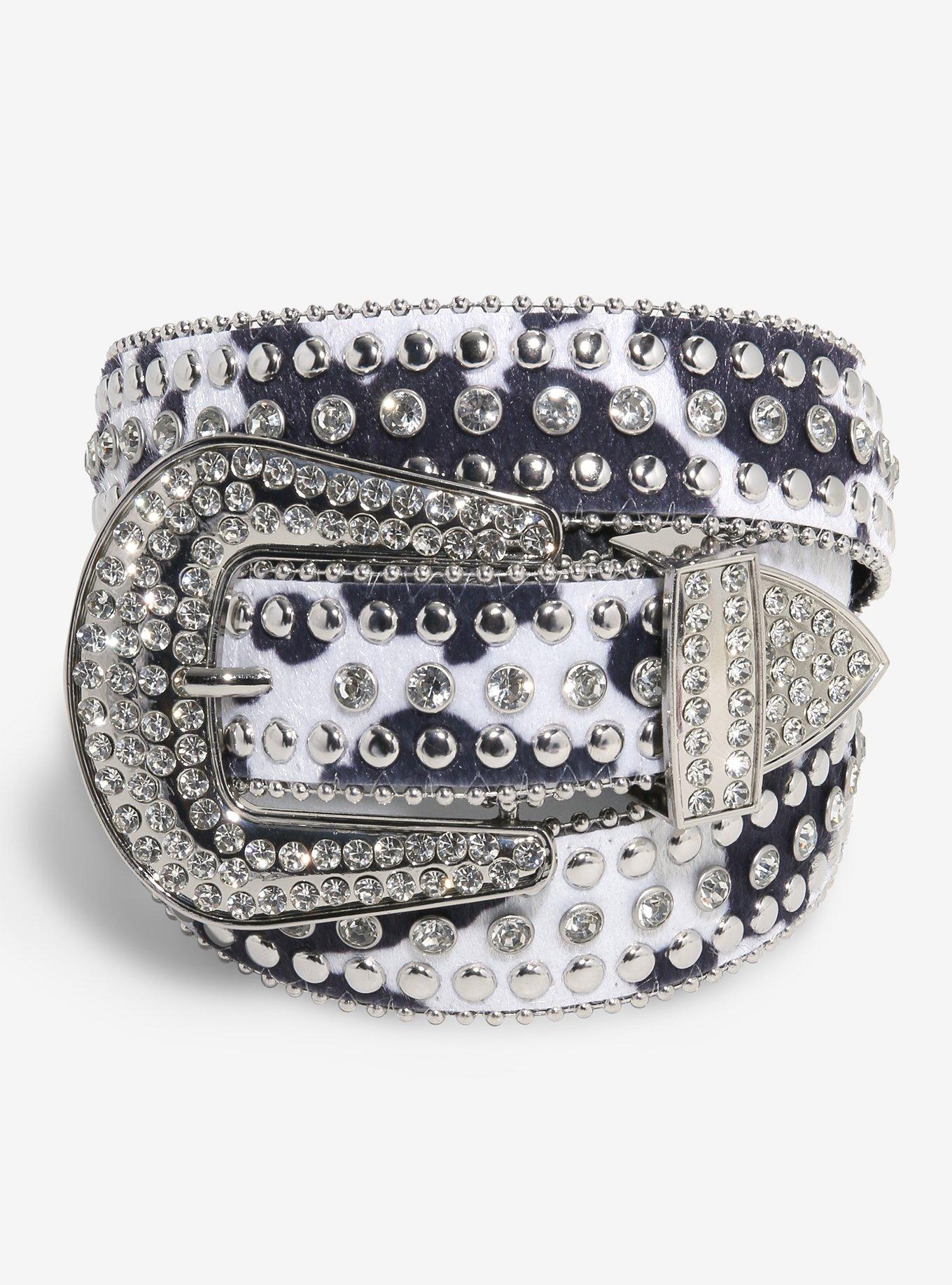 Cow Print Bling Belt, , hi-res