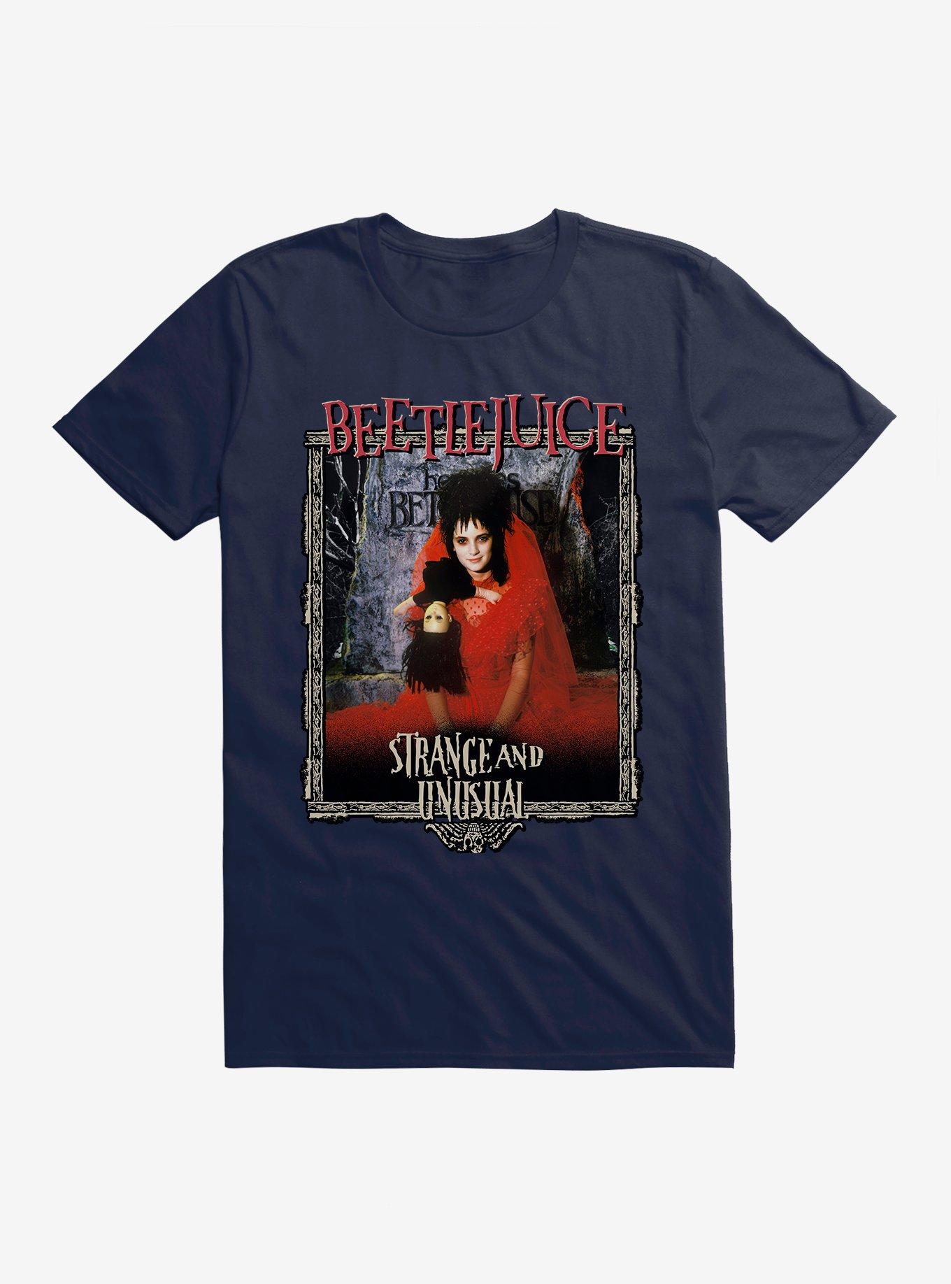 Beetlejuice Strange And Unusual Bride Lydia Extra Soft T-Shirt, MIDNIGHT NAVY, hi-res