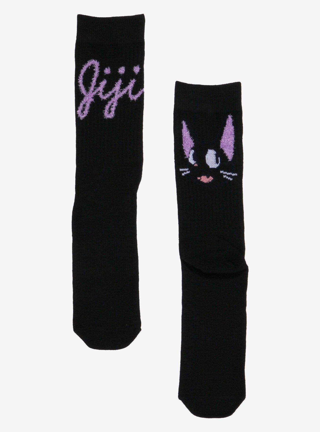 Studio Ghibli® Kiki's Delivery Service Jiji Fuzzy Name Crew Socks, , hi-res