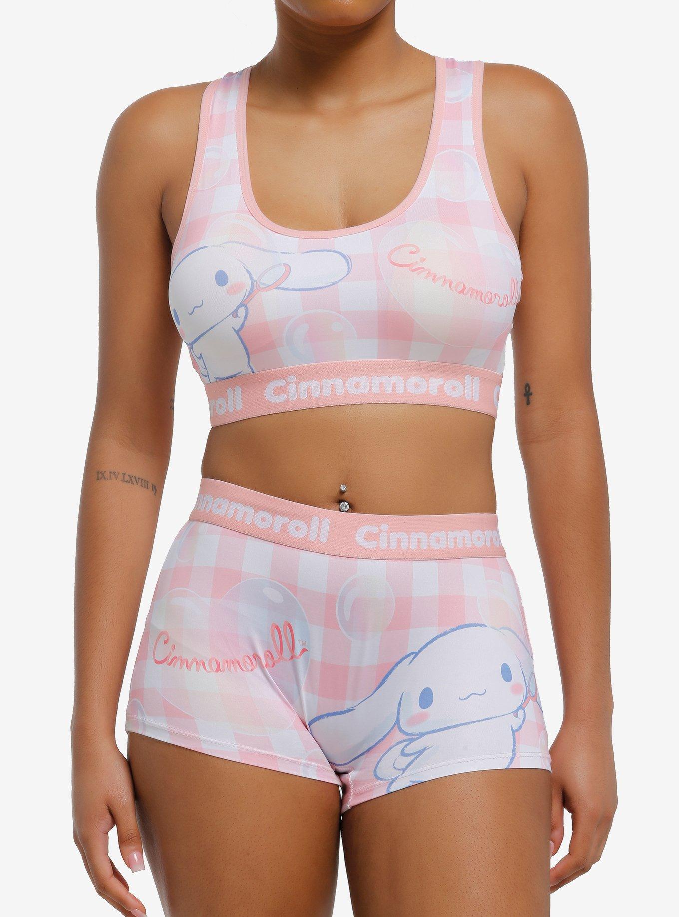 Cinnamoroll Bubble Gingham Bra & Boyshort Panty Set, , hi-res