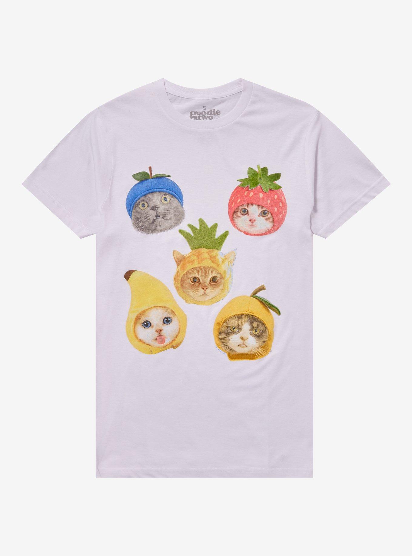 Cats With Fruit Hats T-Shirt By Goodie Two Sleeves, , hi-res