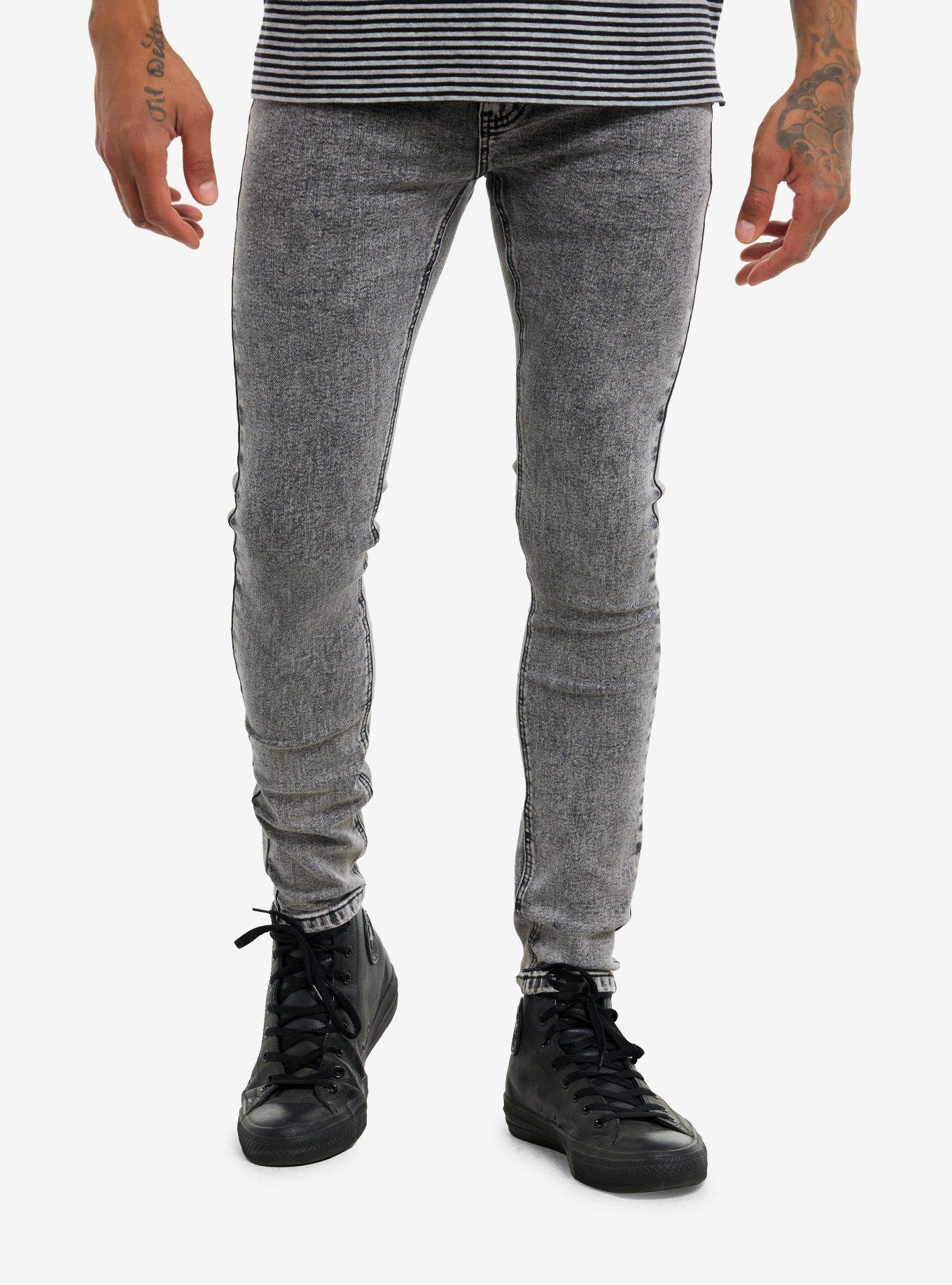 Grey Acid Wash Stinger Jeans, , hi-res