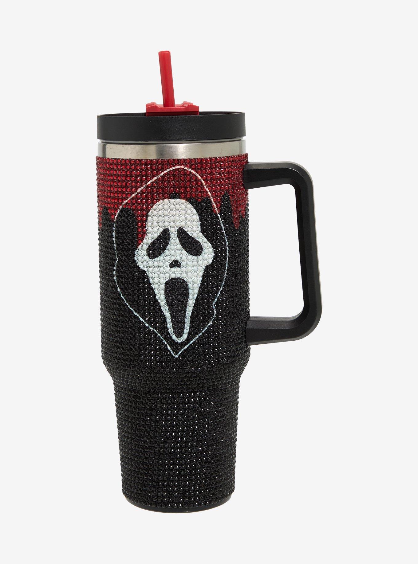 Ghost Face Rhinestone Stainless Steel Travel Cup, , hi-res