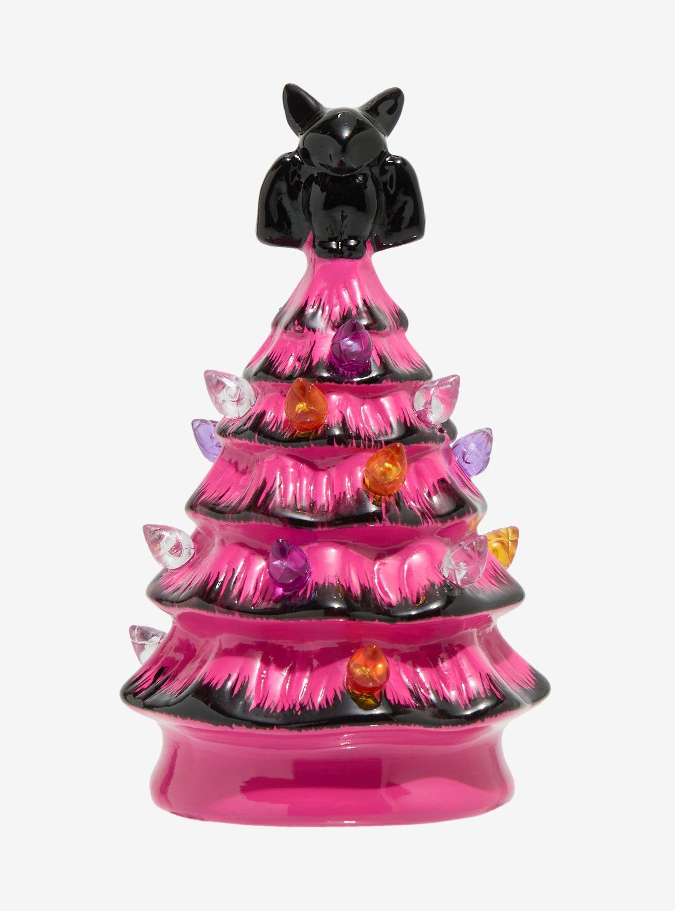 Bat Pink Light-Up Mini Ceramic Tree, , hi-res