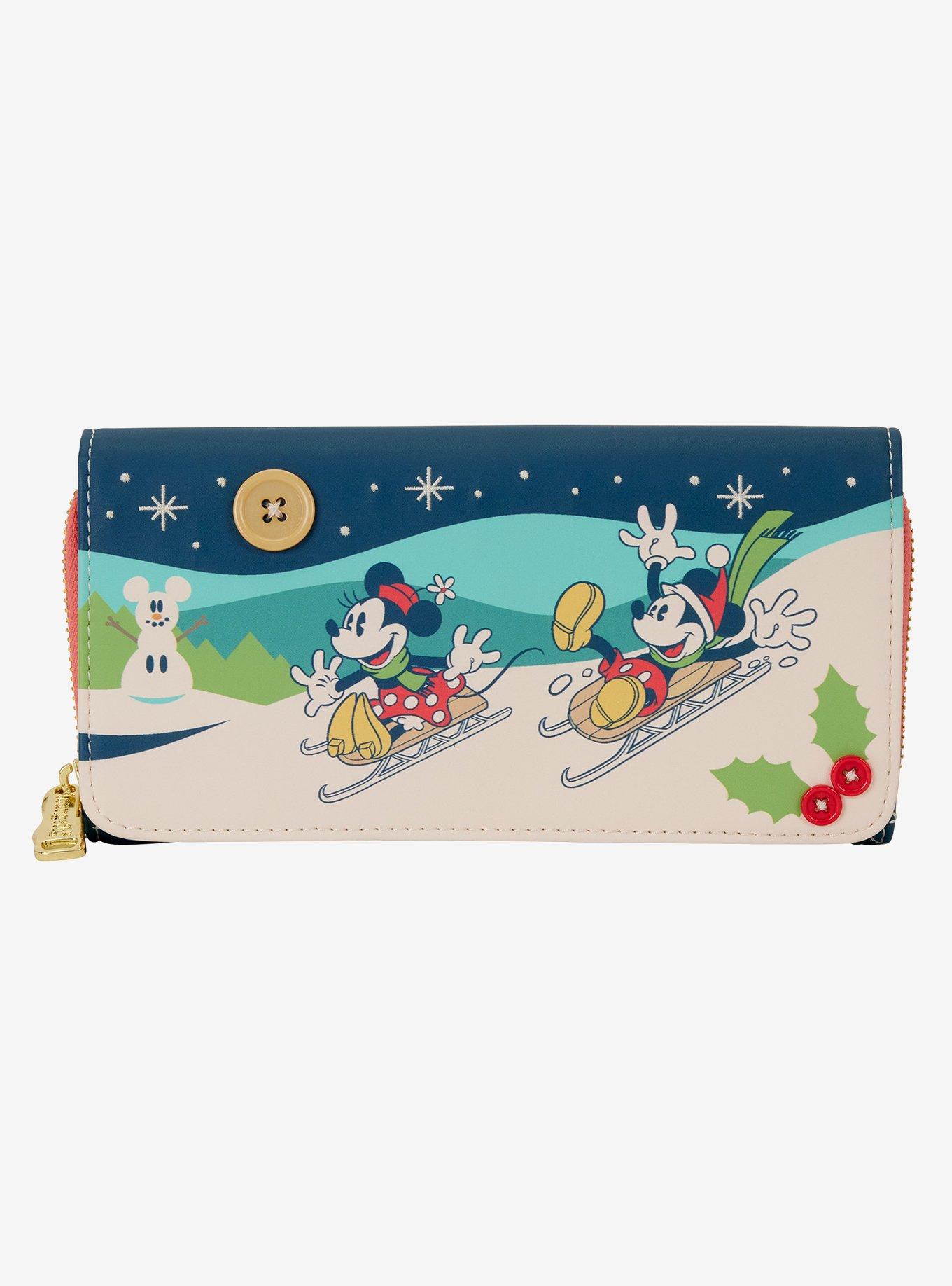 Loungefly Disney Mickey & Minnie Sledding Wristlet Wallet, , hi-res