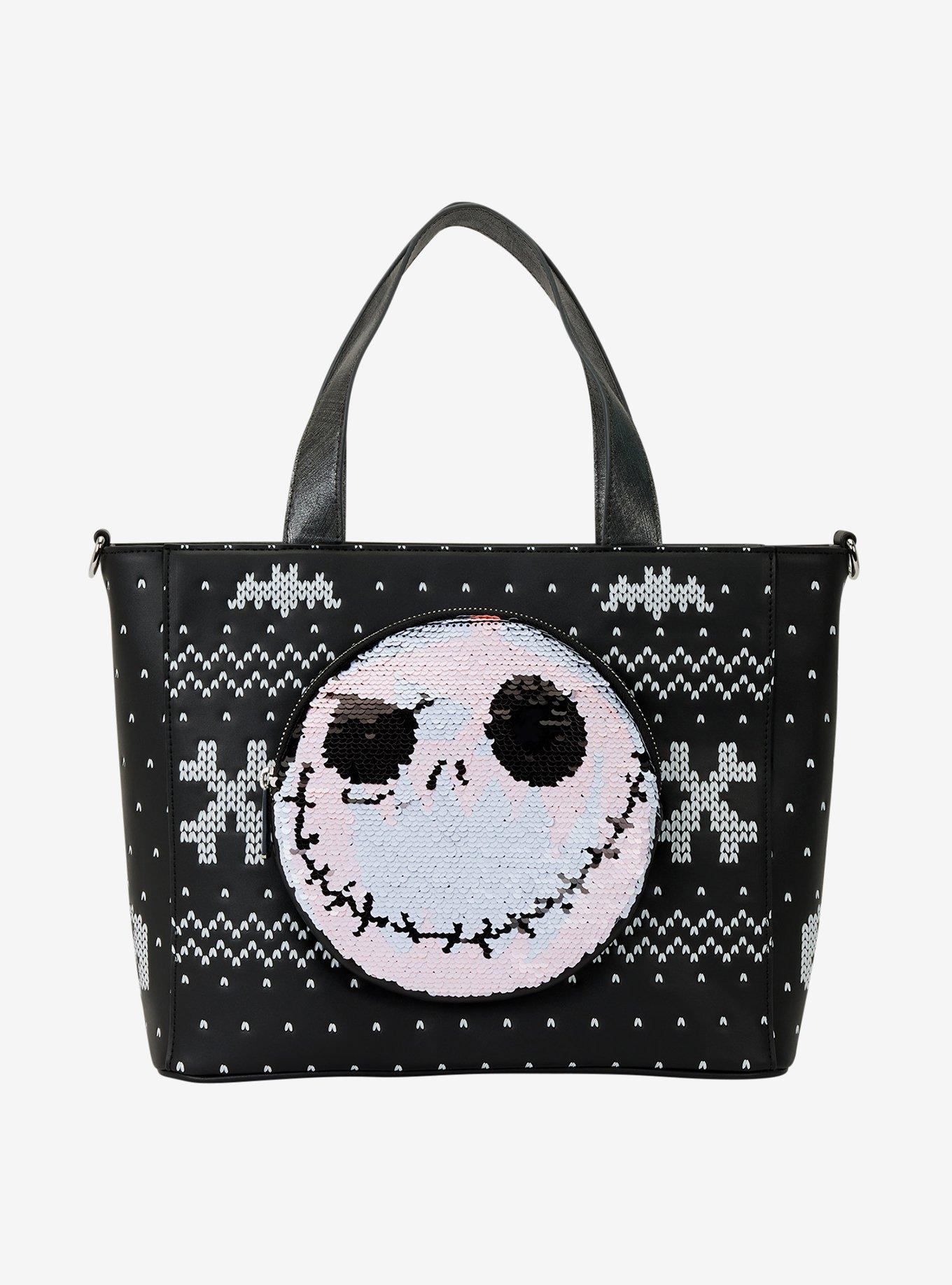 Loungefly Disney The Nightmare Before Christmas Jack Skellington Reversible Sequins Tote Bag with Coin Purse, , hi-res