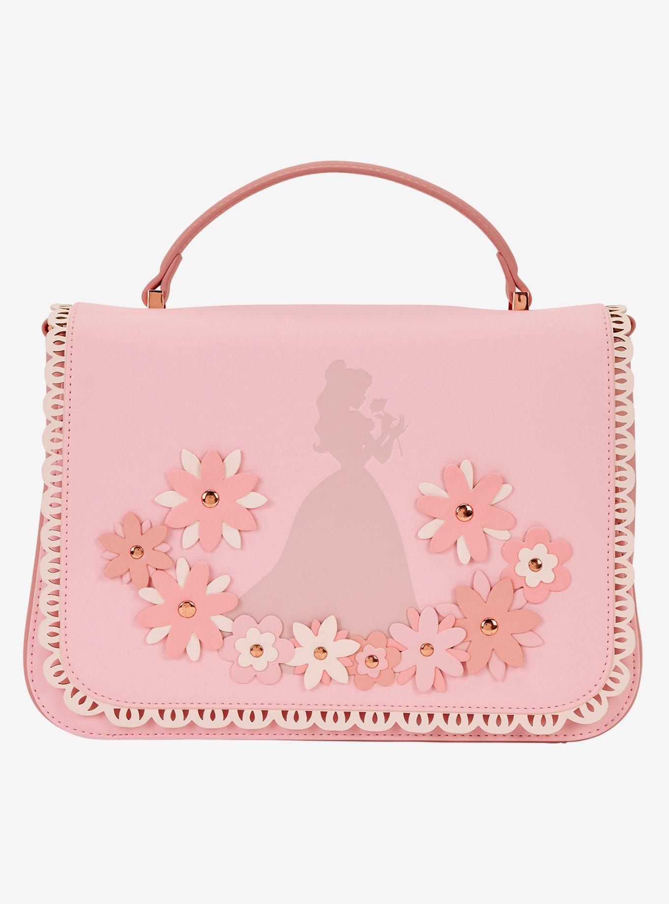 Loungefly Disney Princess Belle Silhouette Floral Lace Crossbody Bag, , hi-res