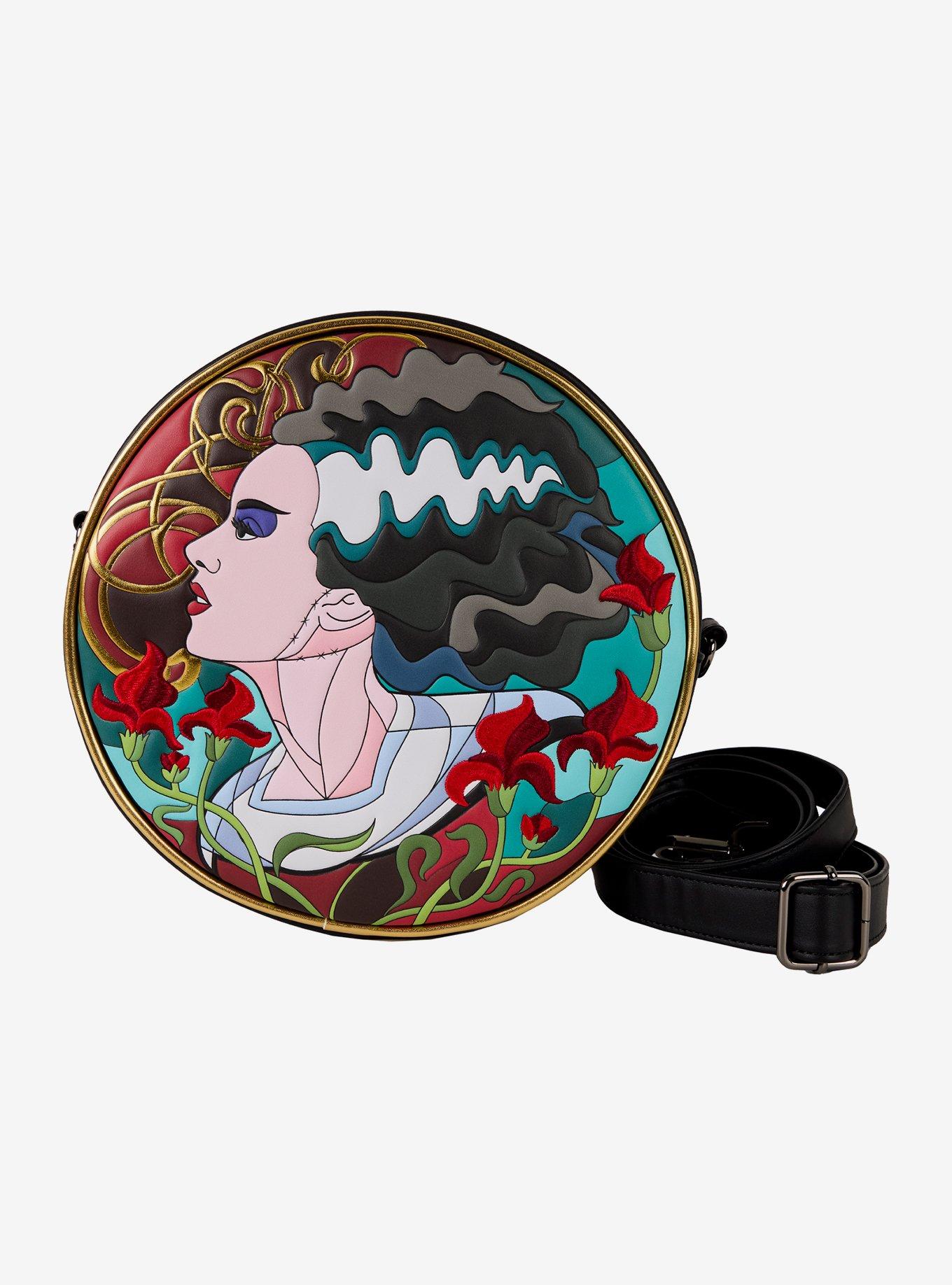 Loungefly Universal Monsters The Bride of Frankenstein Stained Glass Portrait Crossbody Bag