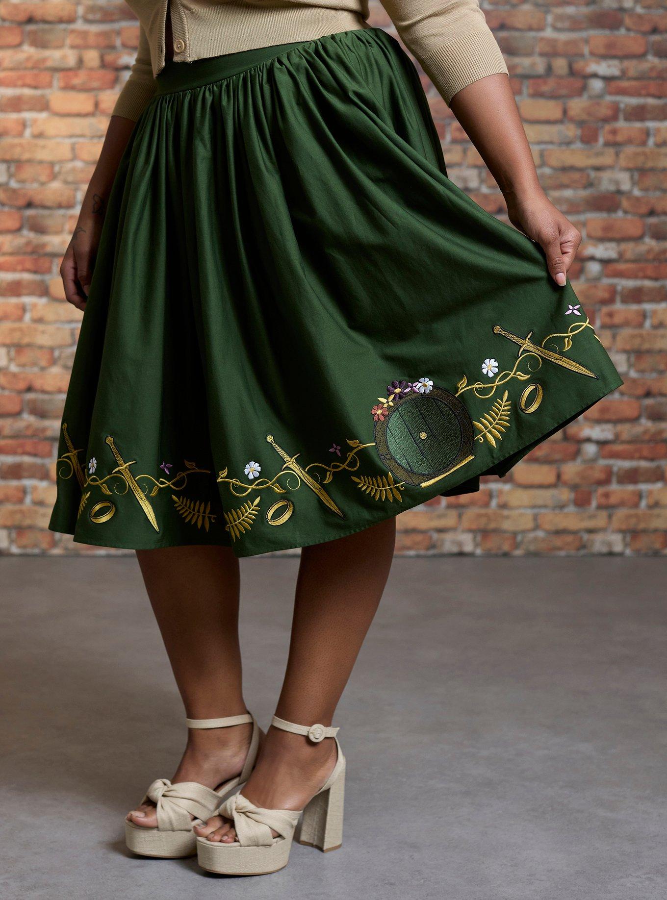 Her Universe The Lord Of The Rings Hobbit Retro Skirt Plus Size Her Universe Exclusive, , hi-res