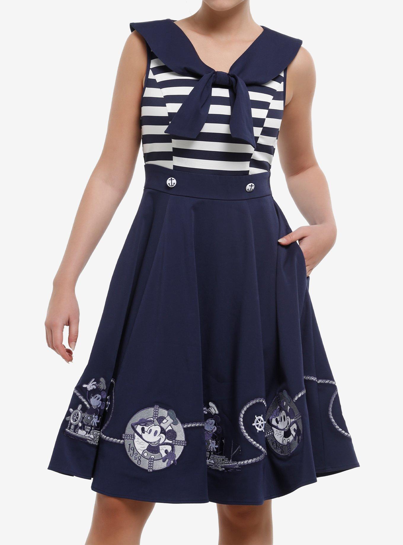 Her Universe Disney Steamboat Willie Sailor Retro Dress Her Universe Exclusive, , hi-res
