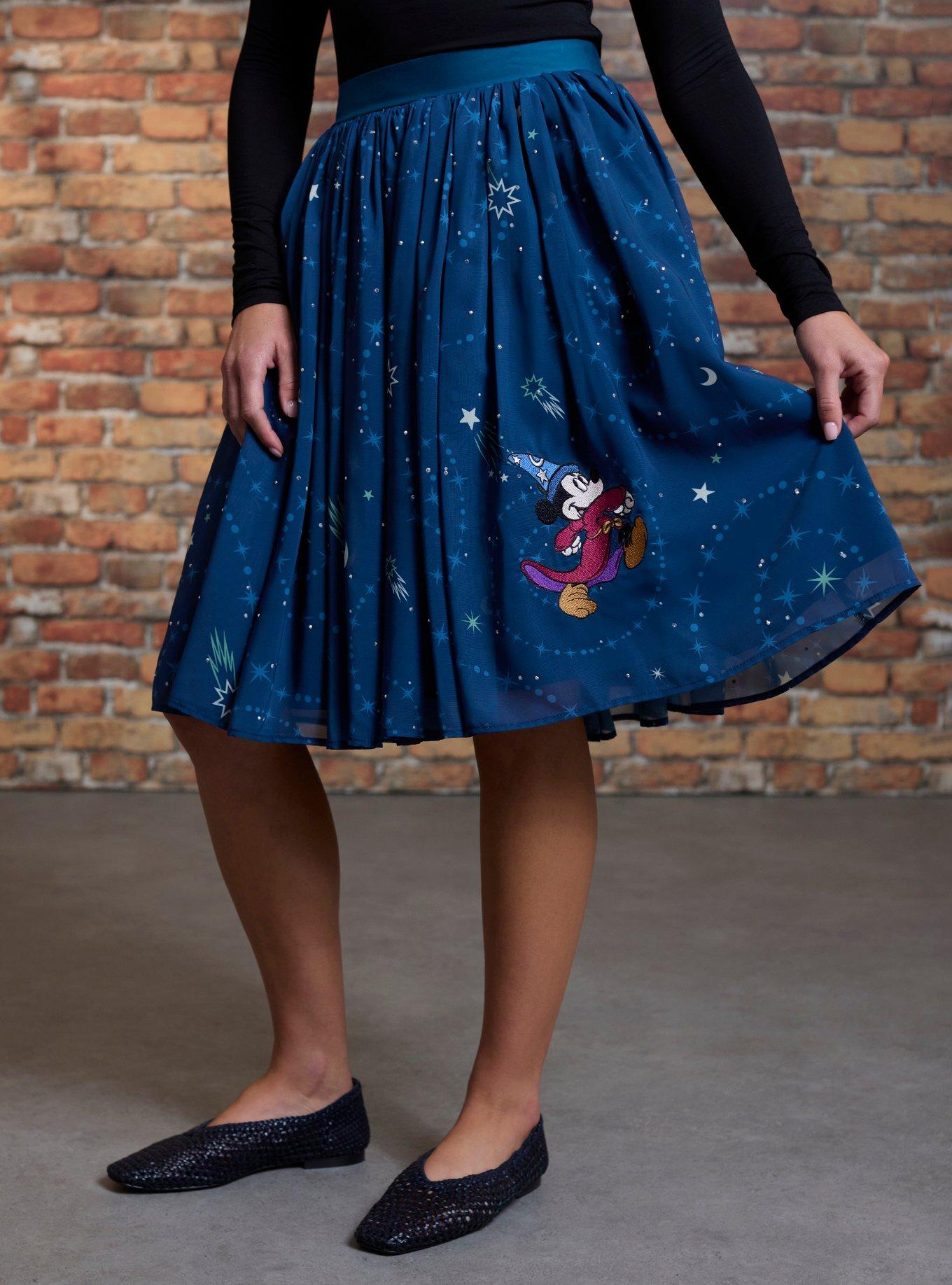 Her Universe Disney Fantasia The Sorcerer's Apprentice Retro Skirt Her Universe Exclusive, , hi-res