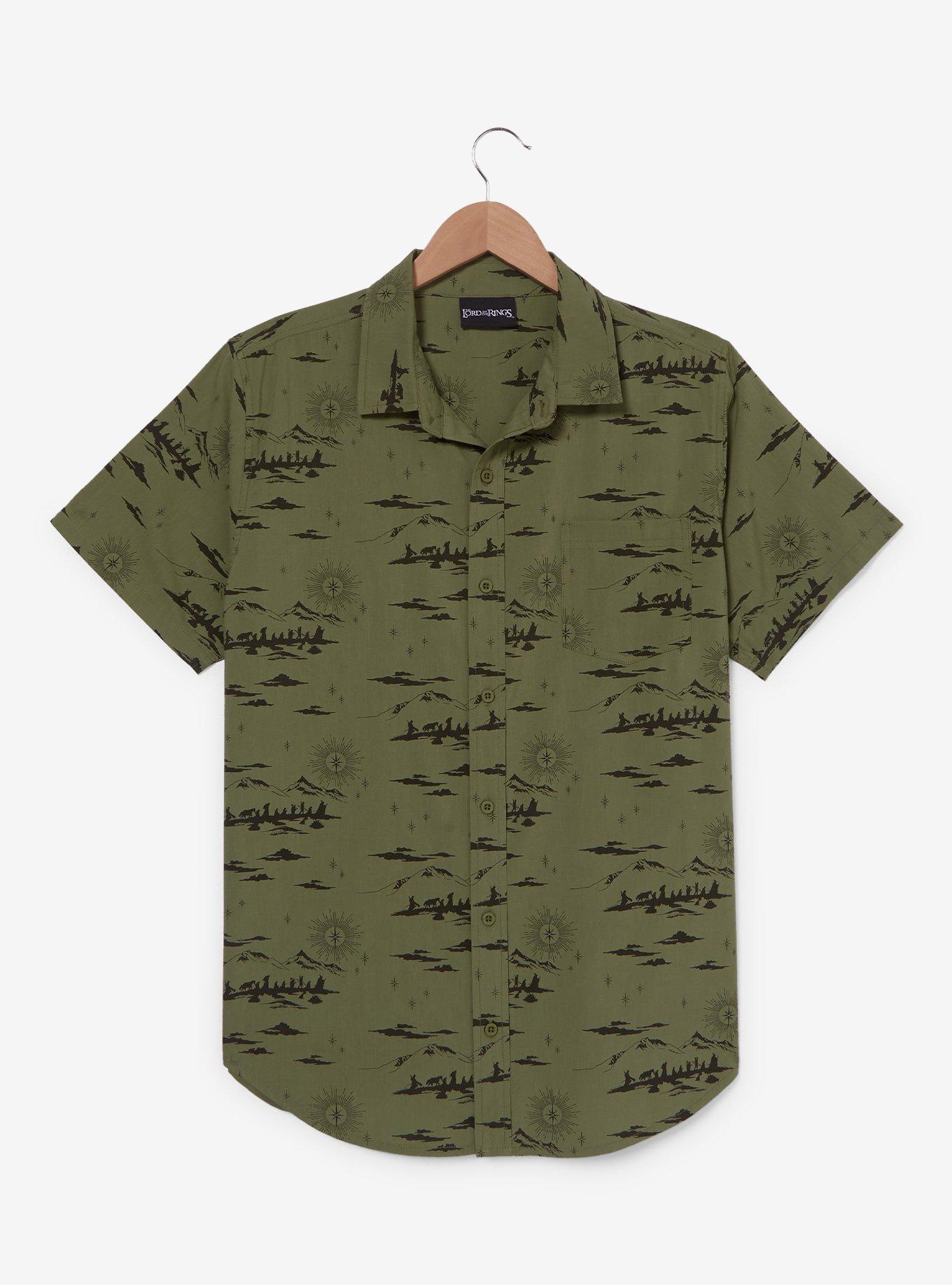 The Lord of the Rings Mountain Scenes Allover Print Woven Button-Up, , hi-res
