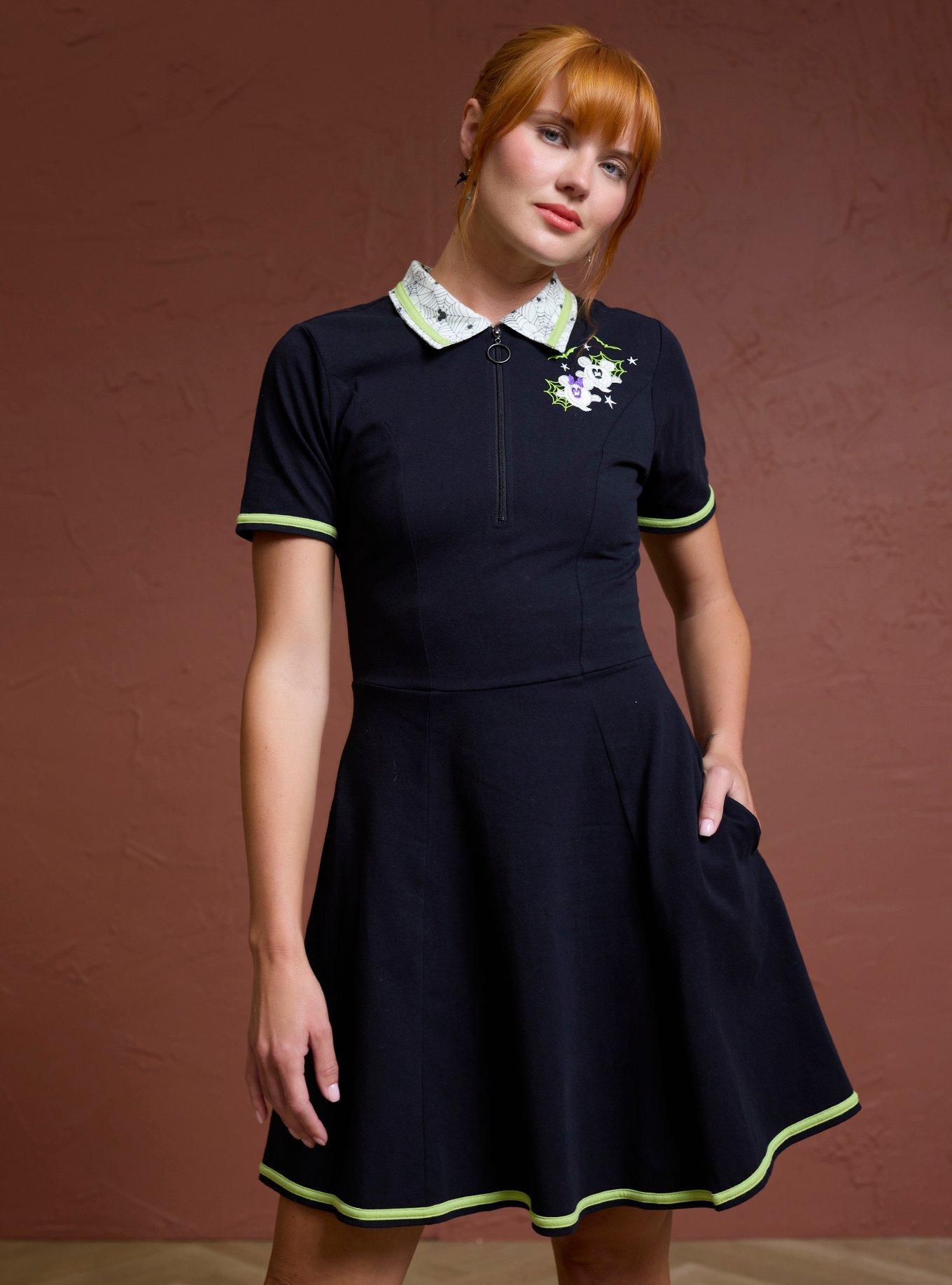 Her Universe Disney Halloween Ghosts & Spiderwebs Collared Dress Her Universe Exclusive, , hi-res