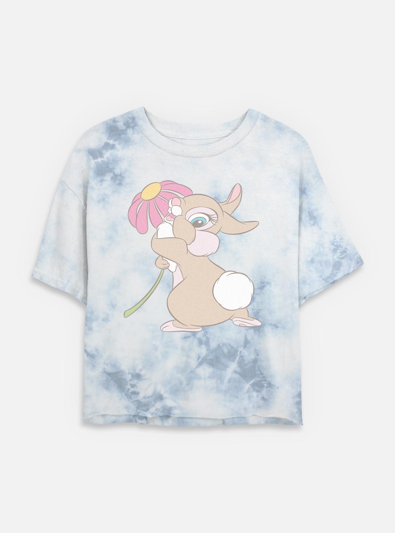 Disney Bambi Miss Bunny Floral Tie Dye Crop Womens T-Shirt, , hi-res