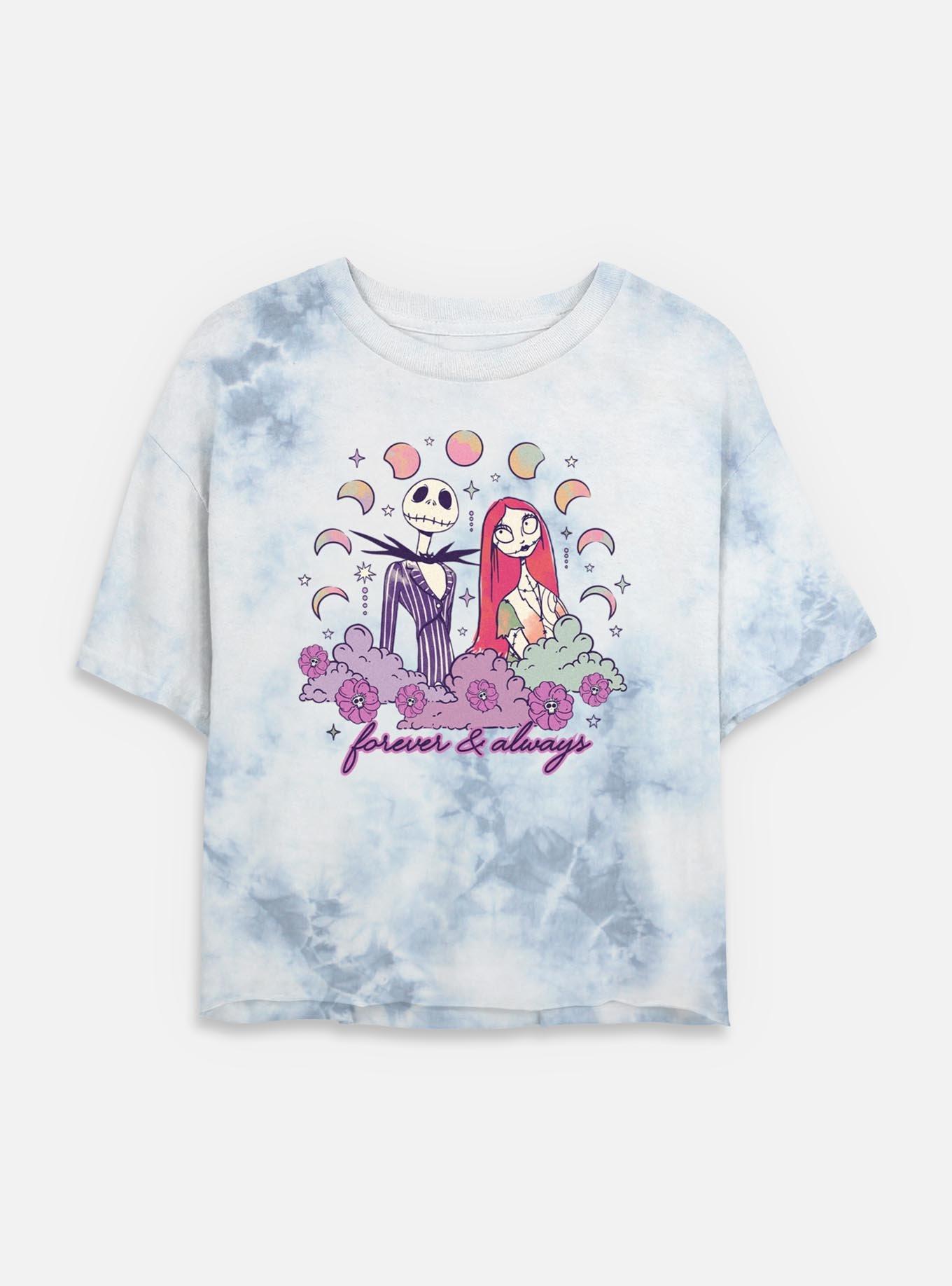 The Nightmare Before Christmas Forever & Always Tie Dye Crop Womens T-Shirt, , hi-res