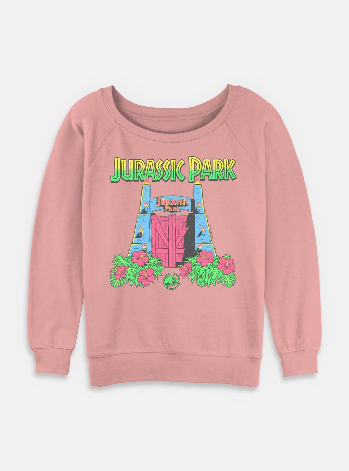 Jurassic Park Raptor Pumpkin Hatch Girls T-Shirt Plus Size Tropical Gate Womens Slouchy Sweatshirt