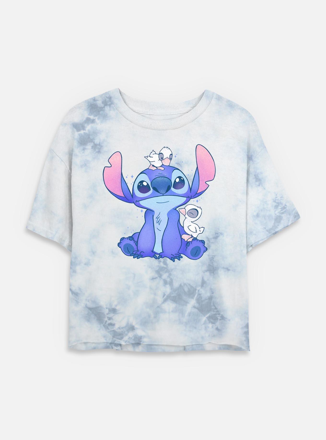 Disney Lilo & Stitch Ducks & Stitch Tie Dye Crop Womens T-Shirt, , hi-res