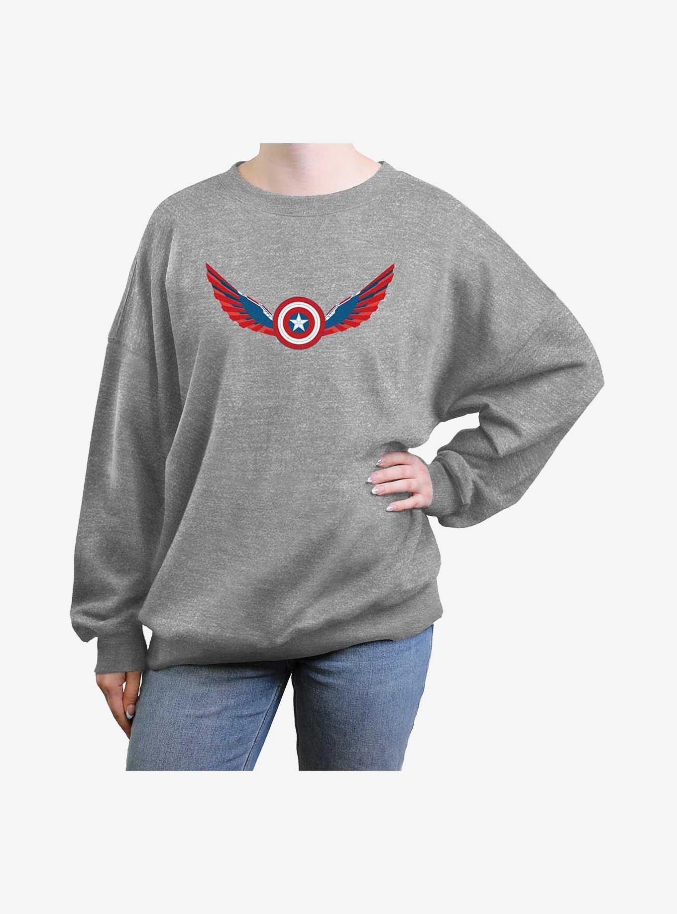 Captain America: Brave New World Wings Shield Falcon Girls Oversized Sweatshirt, , hi-res