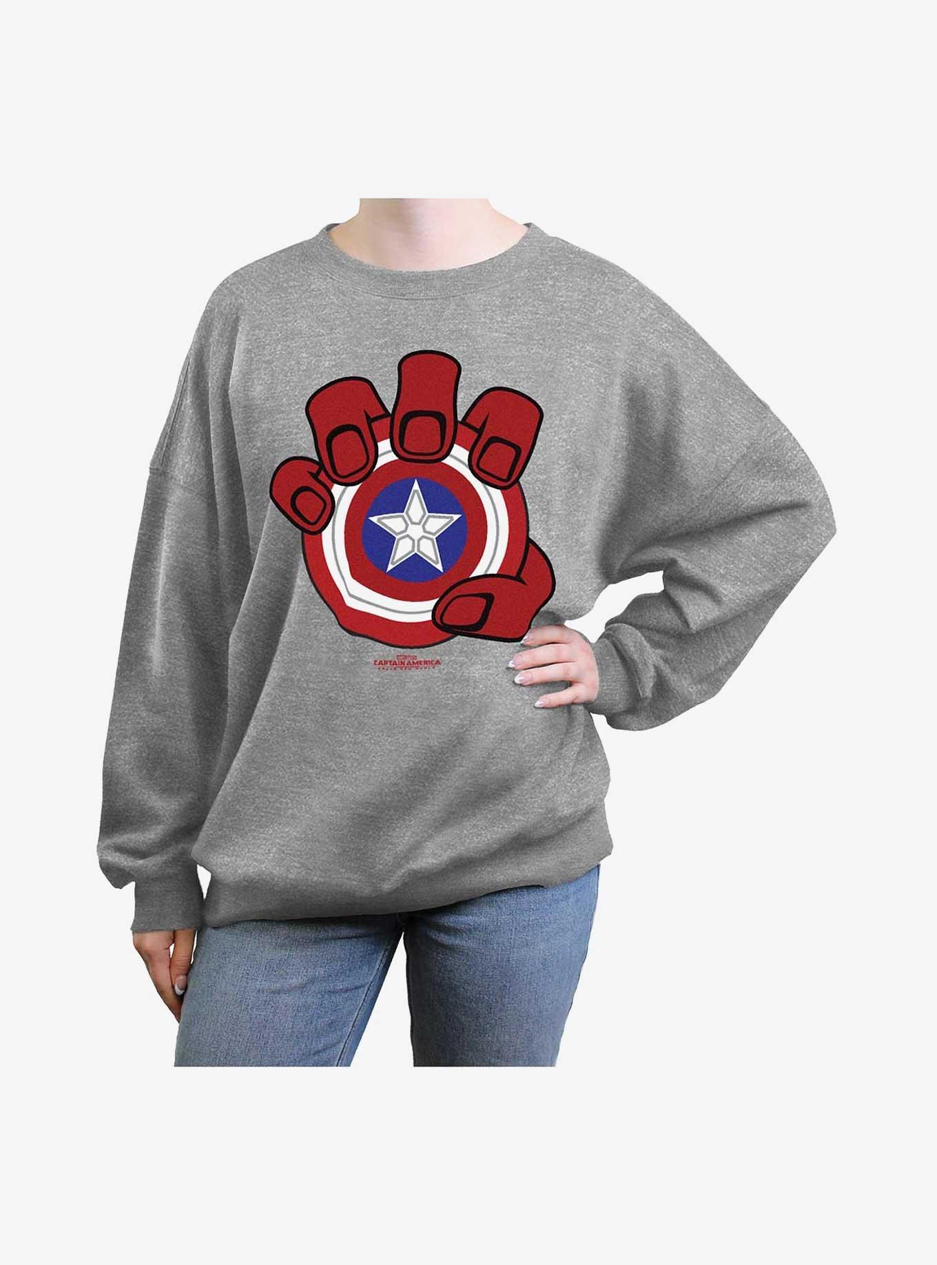 Captain America: Brave New World Red Hulk Hand And Shield Girls Oversized Sweatshirt, , hi-res