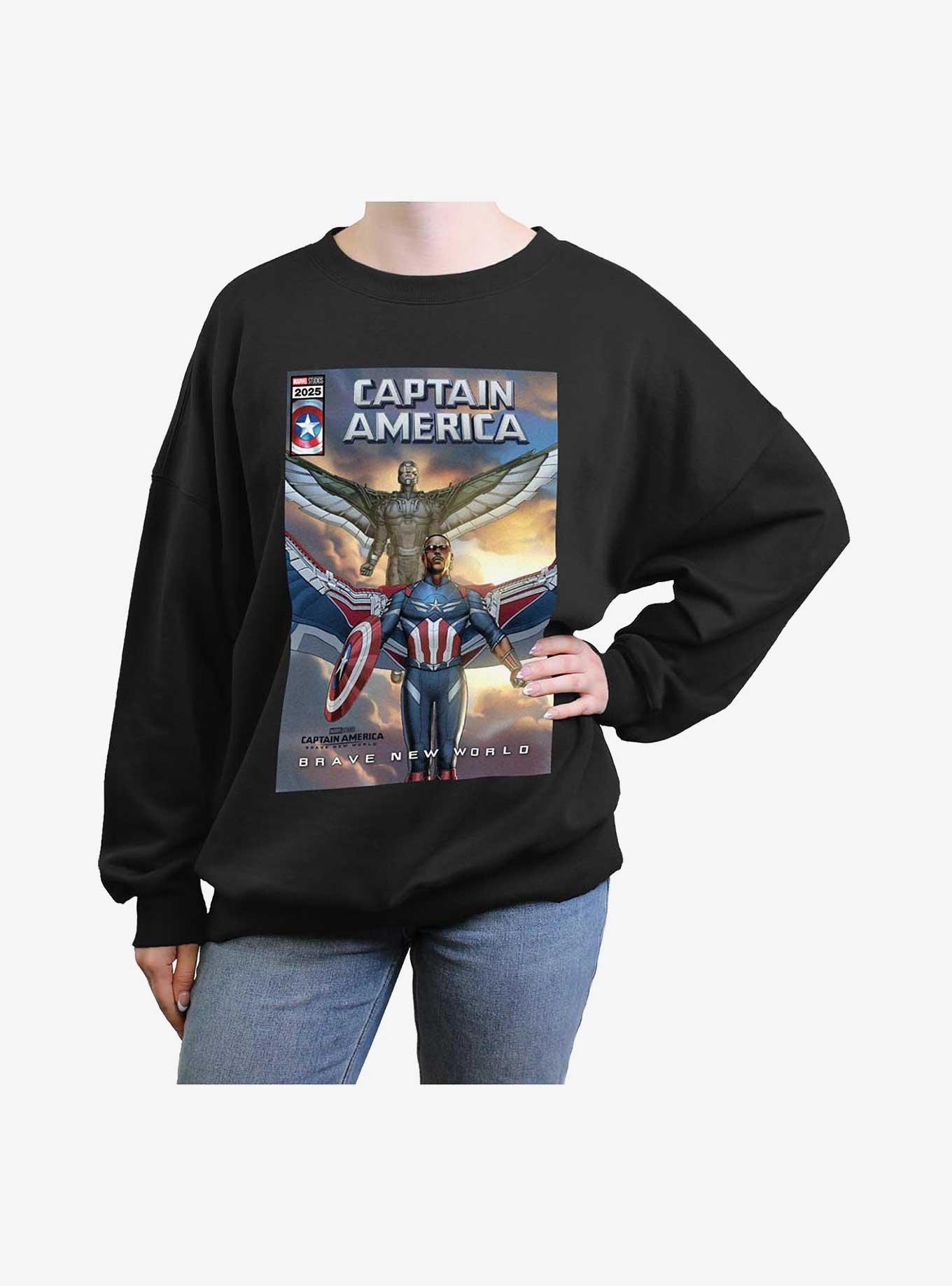 Captain America: Brave New World New Falcon Team Up Comic Cover Girls Oversized Sweatshirt, , hi-res